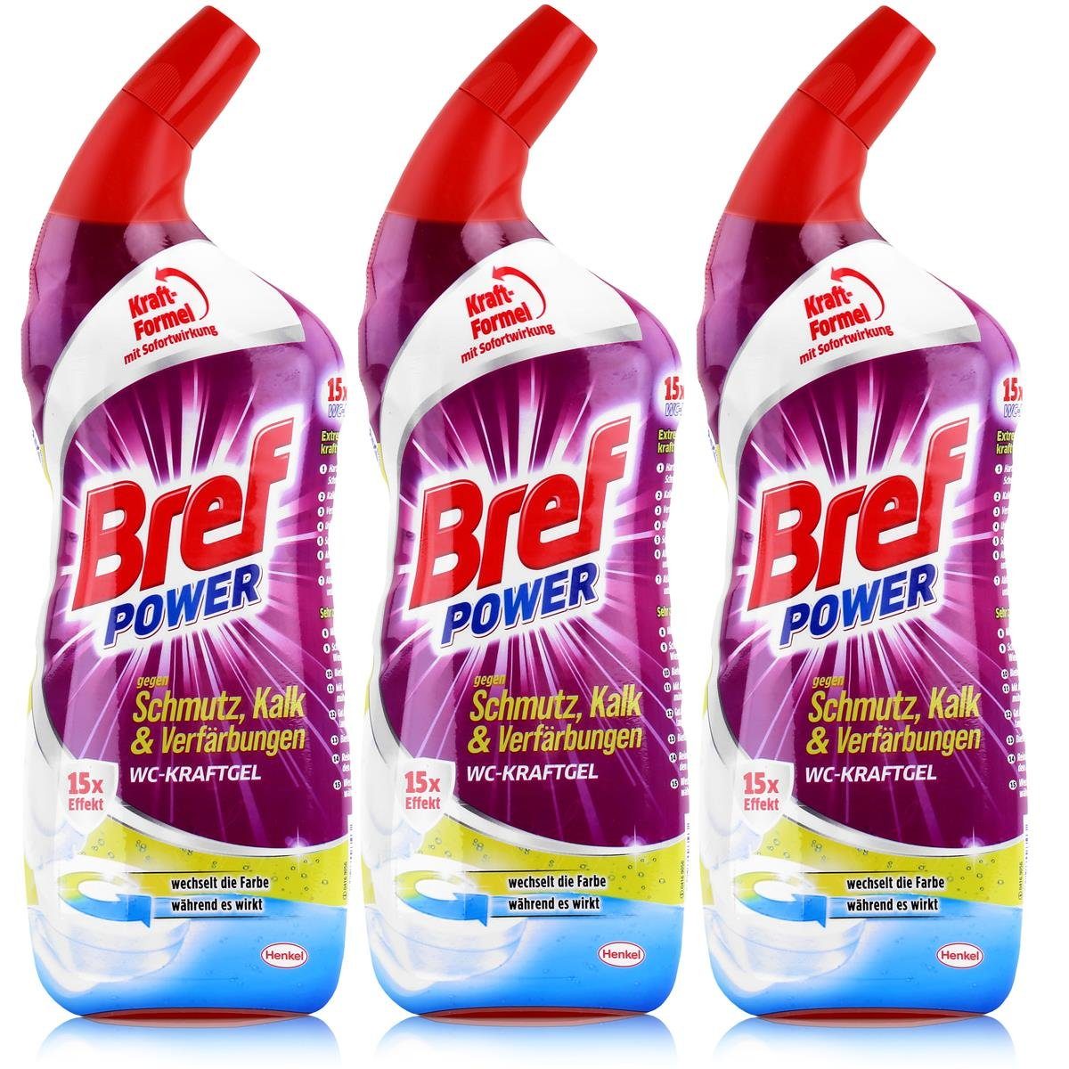 Bref Power Bref Power WC-Kraftgel gegen Schmutz, Kalk & Verfärbungen 750ml (3er P WC-Reiniger