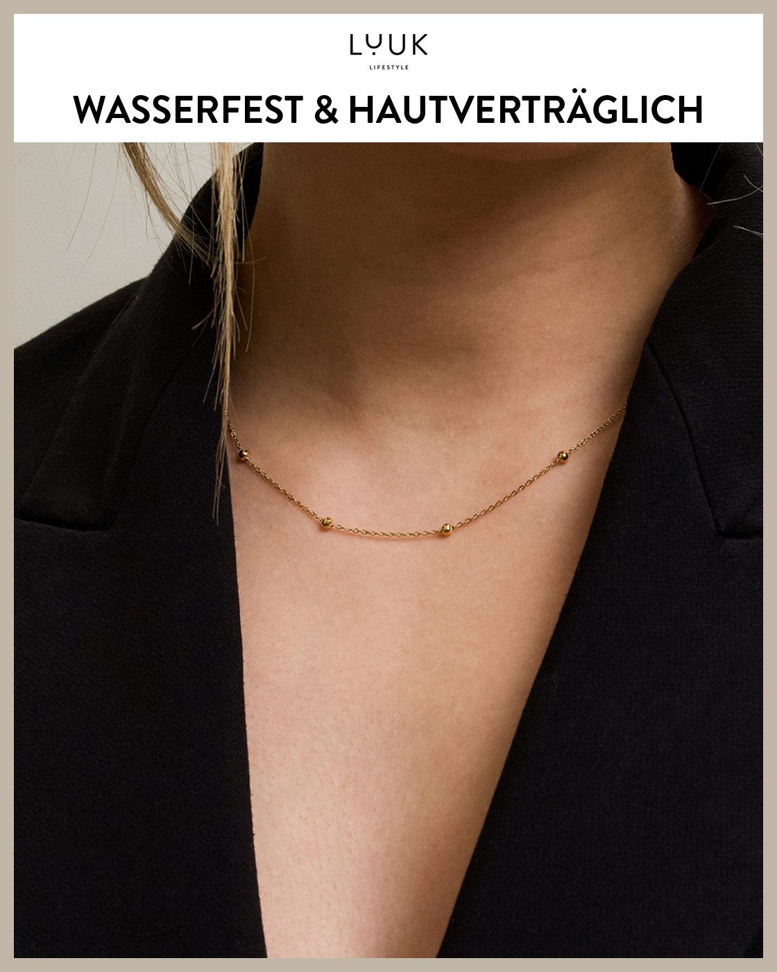 LUUK LIFESTYLE Kette mit Anhänger Kleine Kugeln, Halskette mit Kügelchen – Bild 2 von 5