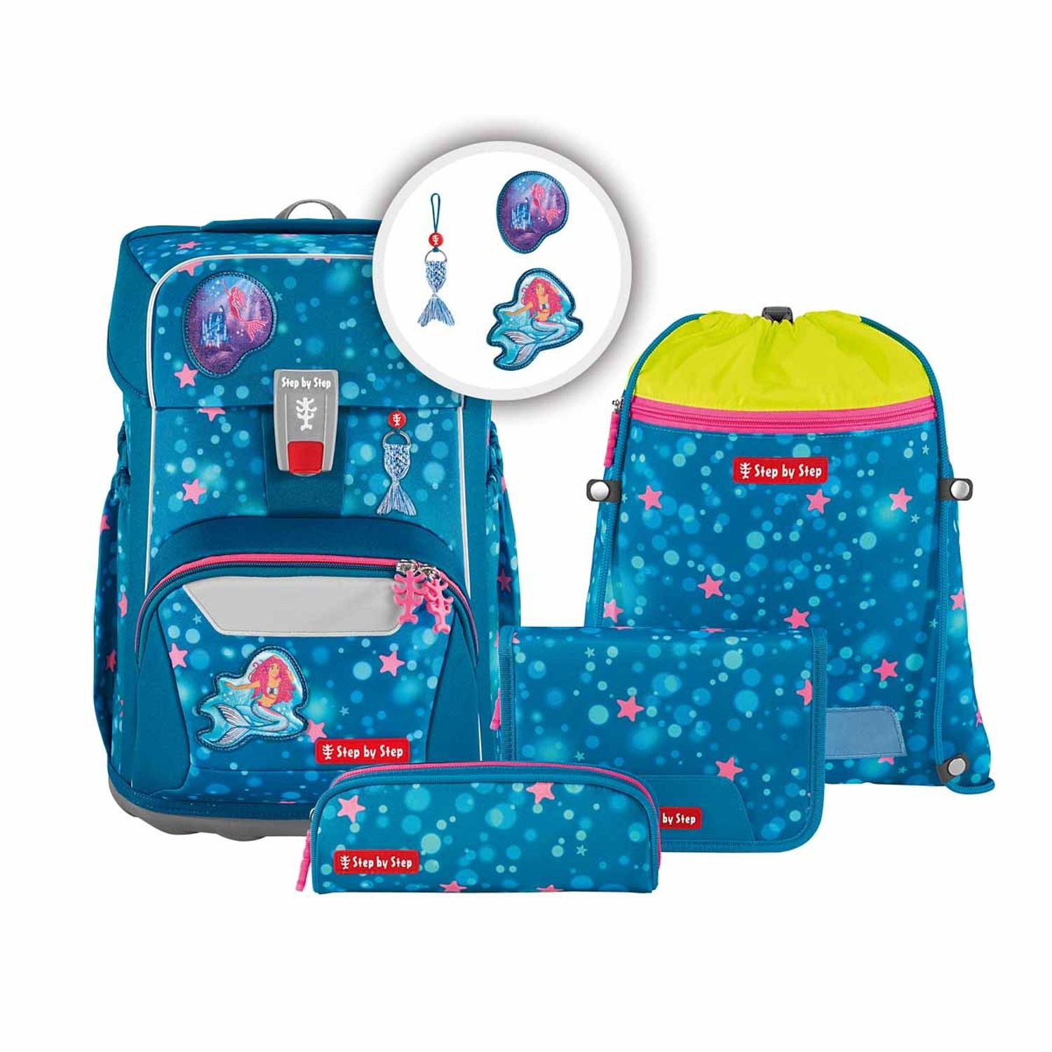 Step by Step Schulranzen GIANT Schulranzen-Set Mermaid Lola 5-tlg.
