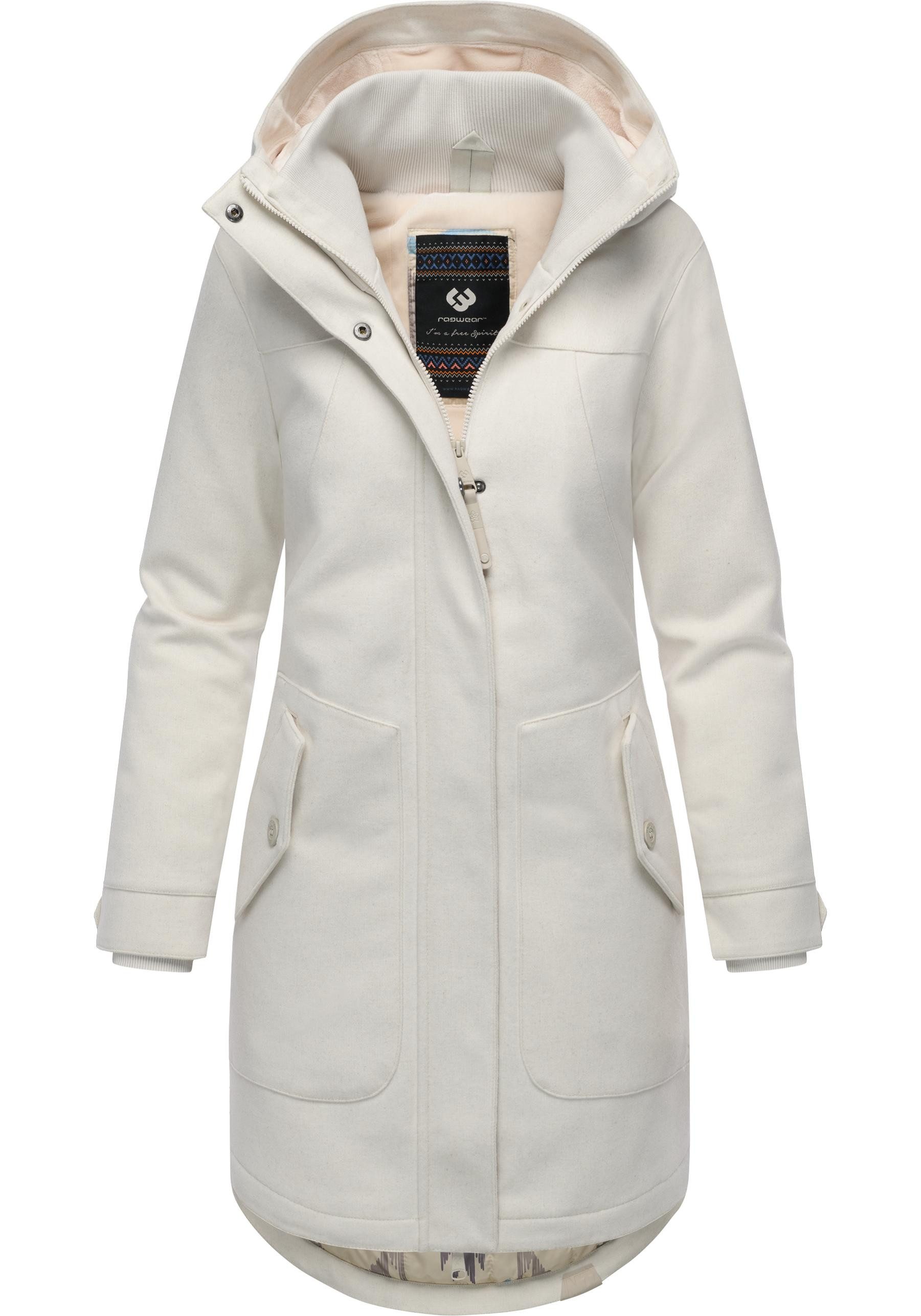 Ragwear Wintermantel Jannisa Coat Klassischer Damen Kurzmantel mit Kapuze