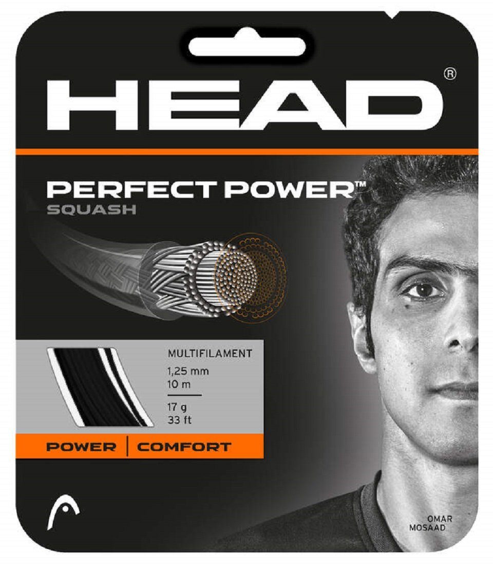 Head Squashsaite HEAD PERFECT POWER SQUASH 10m SET 1.30mm weiß