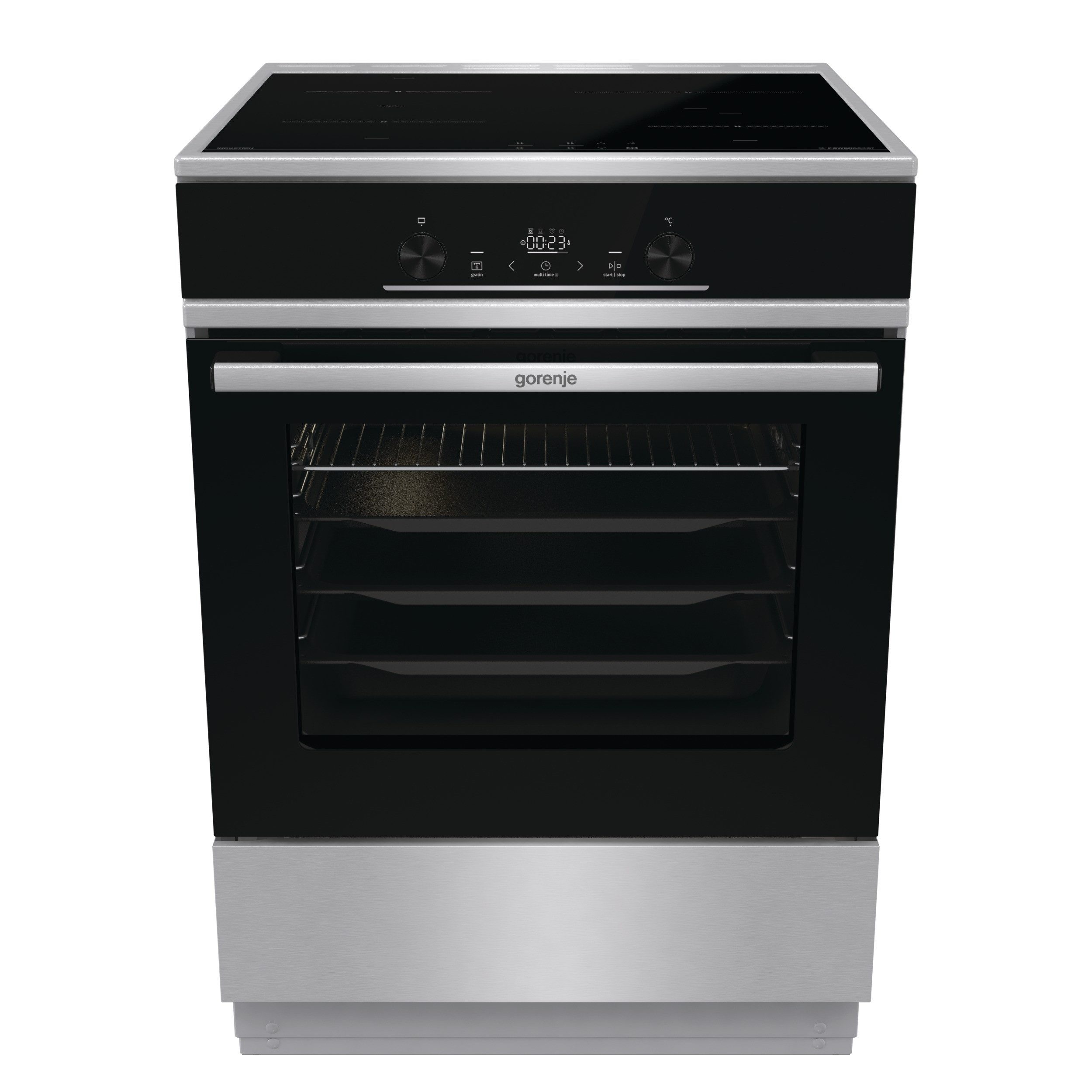 GORENJE Induktions-Standherd GEIT6E81XPG, Pyrolyse-Selbstreinigung, Induktions-Kochfeld