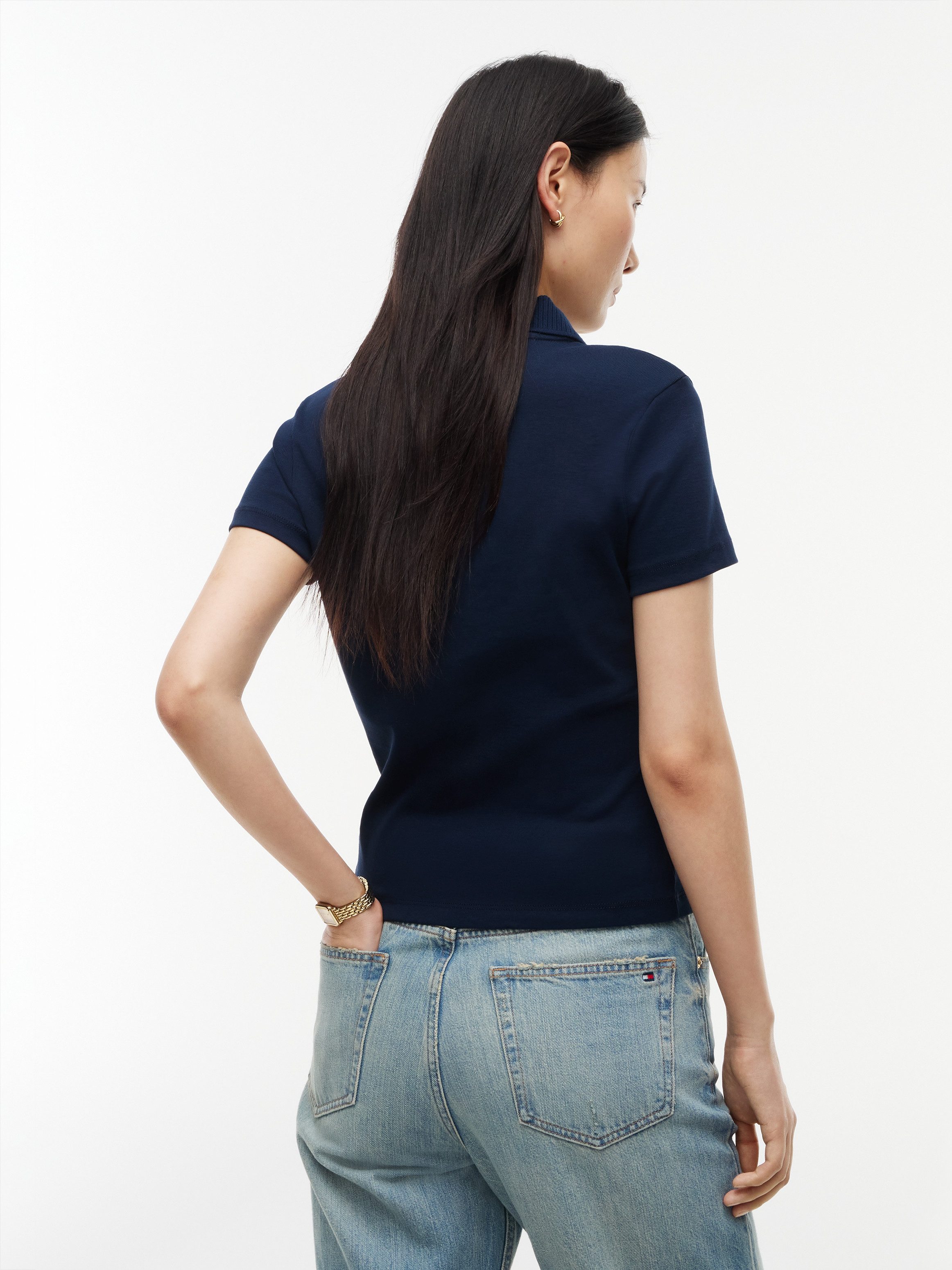 Tommy Hilfiger Poloshirt GOLD BUTTON REG S/S POLO Baumwolle