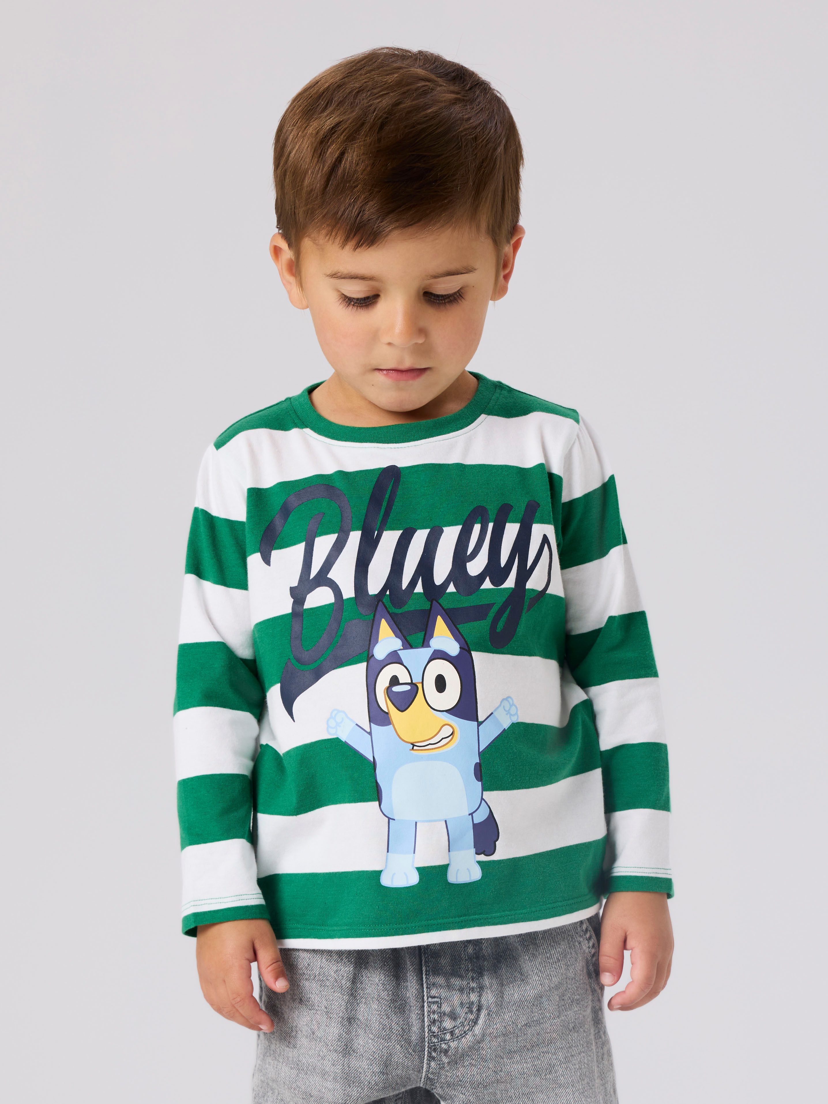 Name It T-Shirt NMMJUSTIN BLUEY LS NREG TOP NOOS SKY Baumwollmischung, regular fit