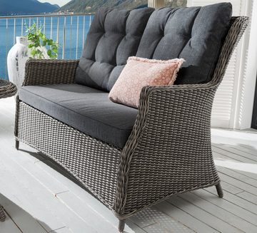 Destiny Garten-Essgruppe CASA, (Set, 13-tlg), Polyrattan, 2 Sessel, 1 Tisch 120x70x65 cm und 2er Sofa