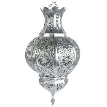 Marrakesch Orient & Mediterran Interior Deckenleuchte Orientalische Pendelleuchte Lampe Kumira Silber, Deckenlampe