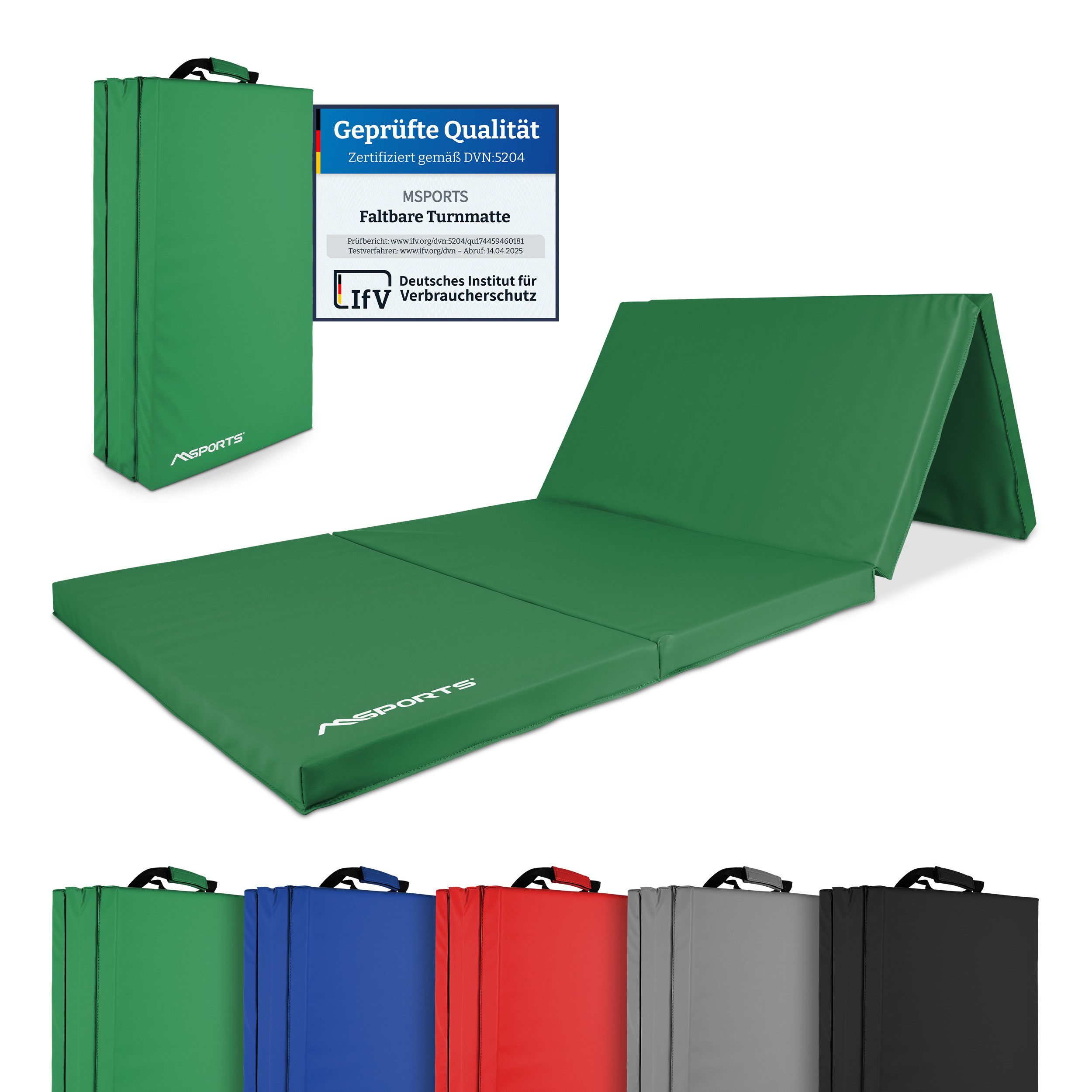 MSports® Turnmatte Turnmatte Premium klappbare Weichbodenmatte 190 x 80 x 5 cm