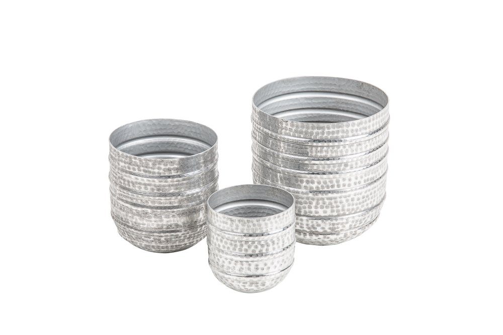 · · riess-ambiente Übertopf · für ORIENT silber 3 Handarbeit · Pflanzen Dekoration Vase Metall (Set, St),