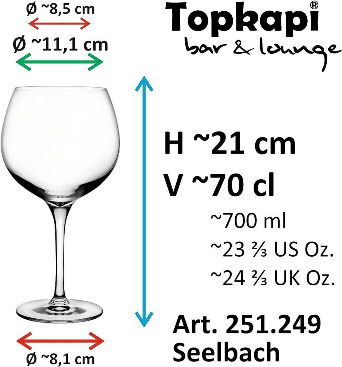 Topkapi elite Cocktailglas Topkapi elite Aperol Spritz Glas Seelbach XL 6er Set, Kristallglas