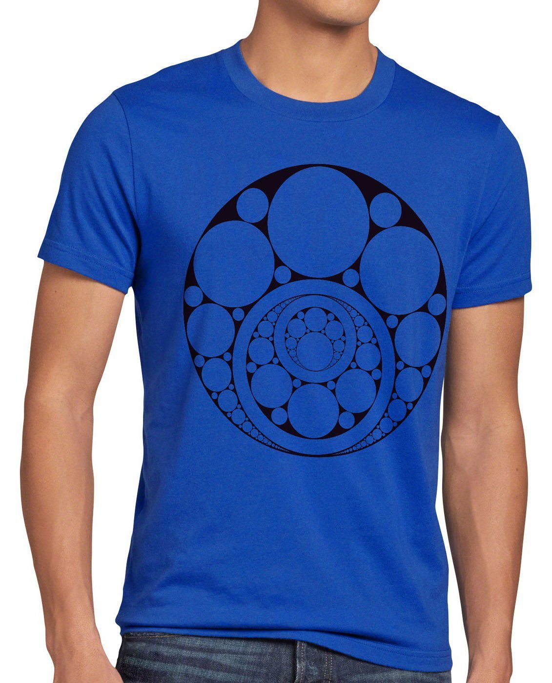 style3 Print-Shirt Herren T-Shirt Sheldon Inner Circles big bang cooper theory kreise physik kreis blau