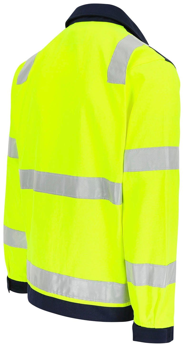 Herock Arbeitsjacke gelb Hochwertig, Taschen, Hydros 5 eintellbare reflektierende Bänder Bündchen, Hochsichtbar 5cm Jacke