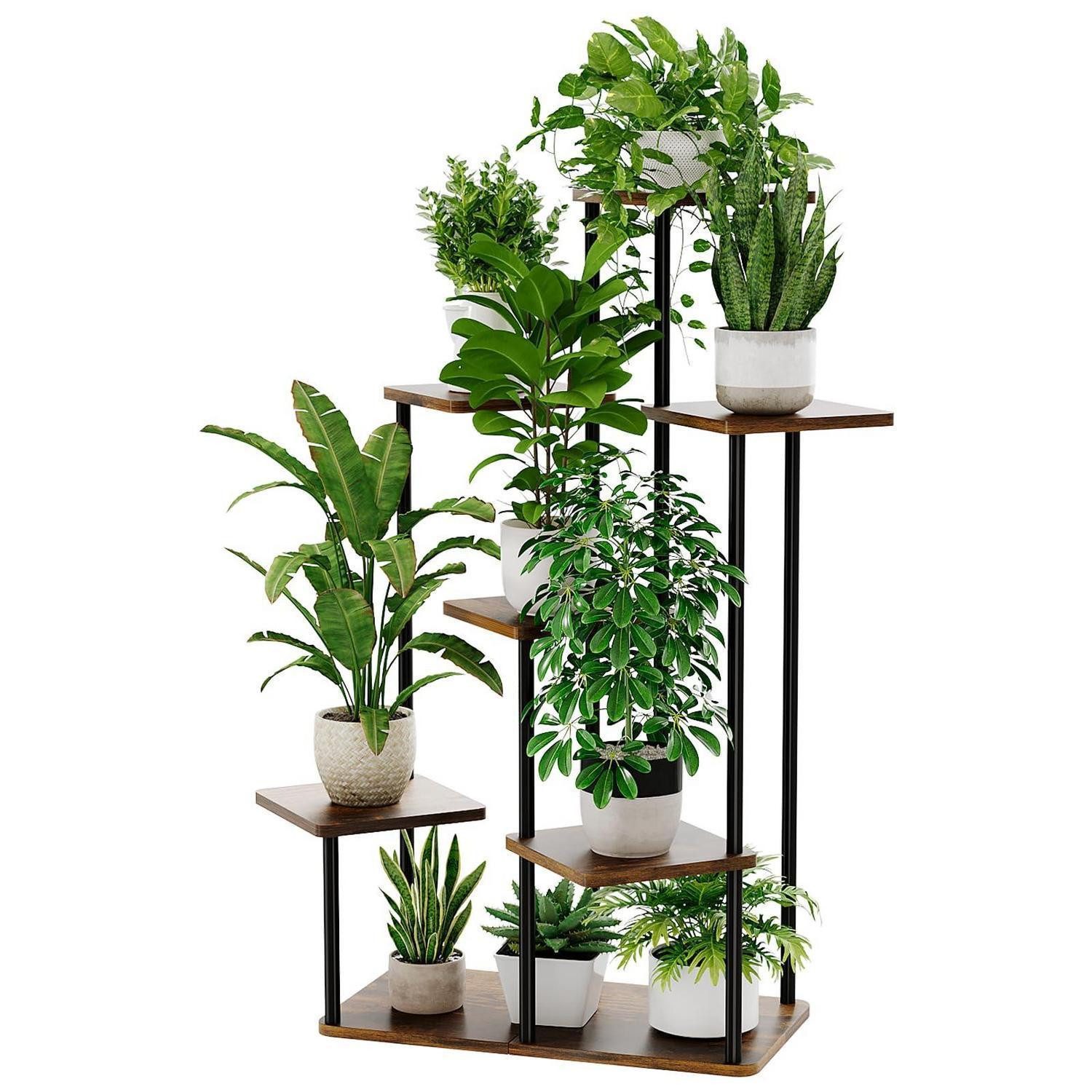 LuxusKollektion Blumenständer Pflanzenständer 7 Ebenen Rustikales Braun (1 St)