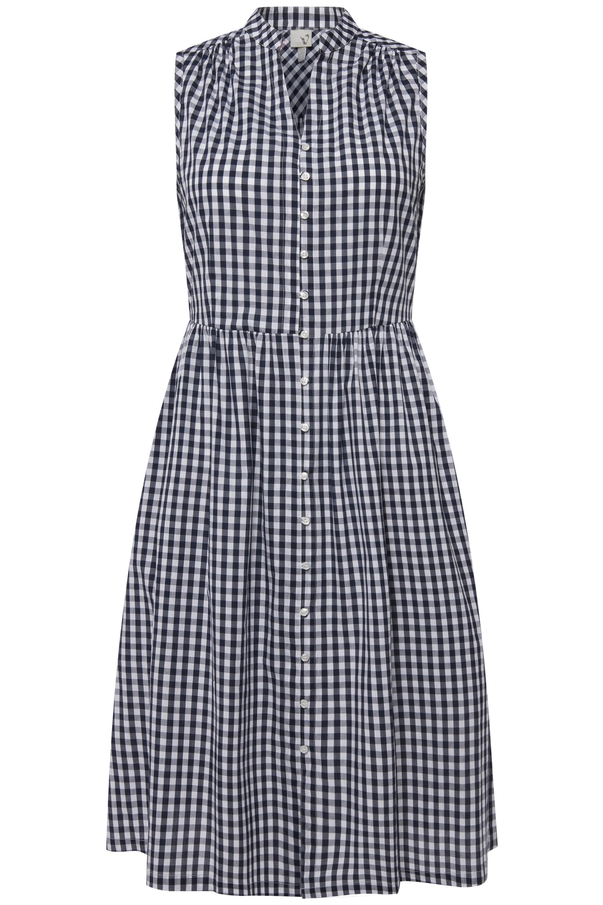 Ulla Popken Midikleid Trachtenkleid Karo V-Ausschnitt günstig online kaufen