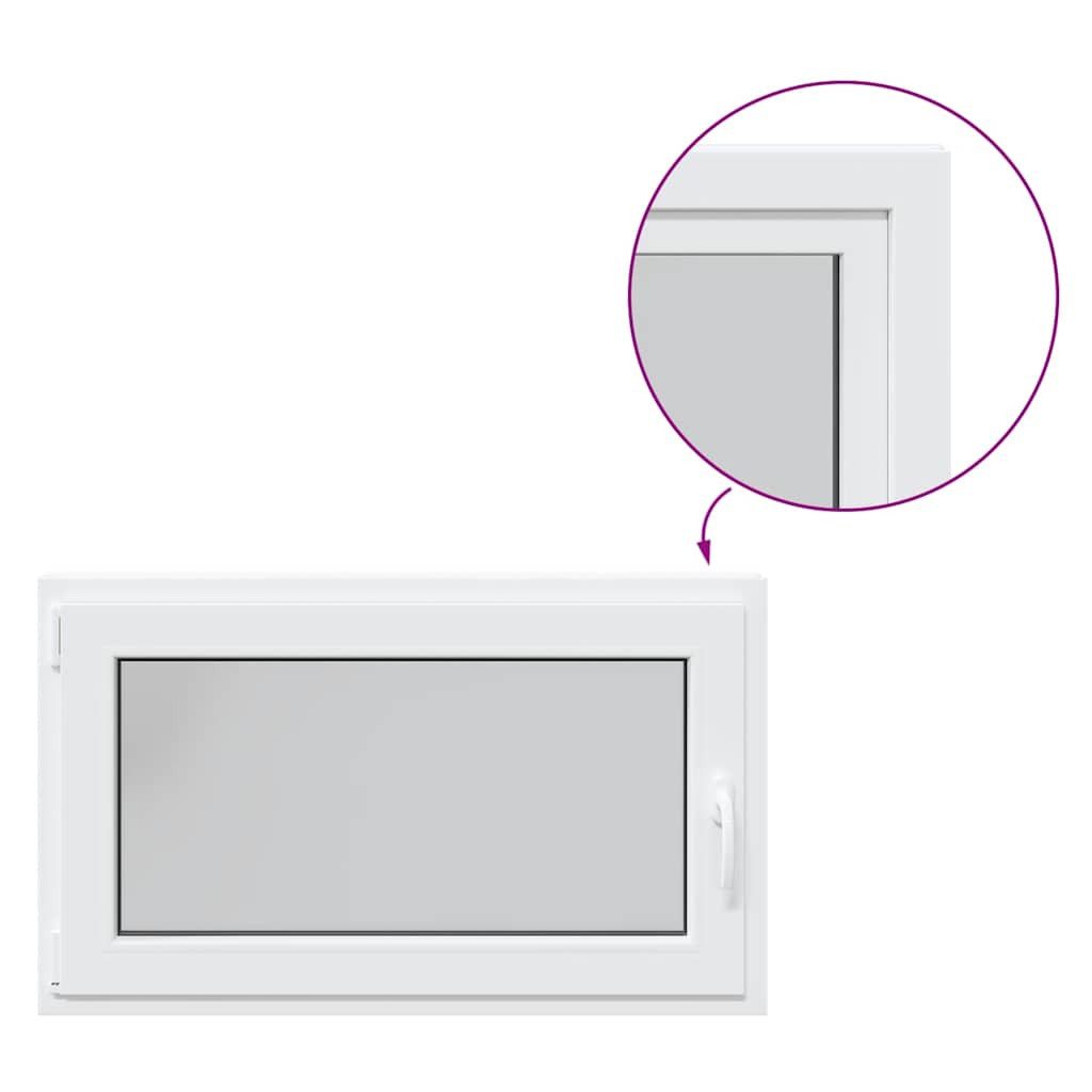 vidaXL Fenster weiß Kellerfenster RISOR Kunststoff Dreh Kipp PVC und Glas