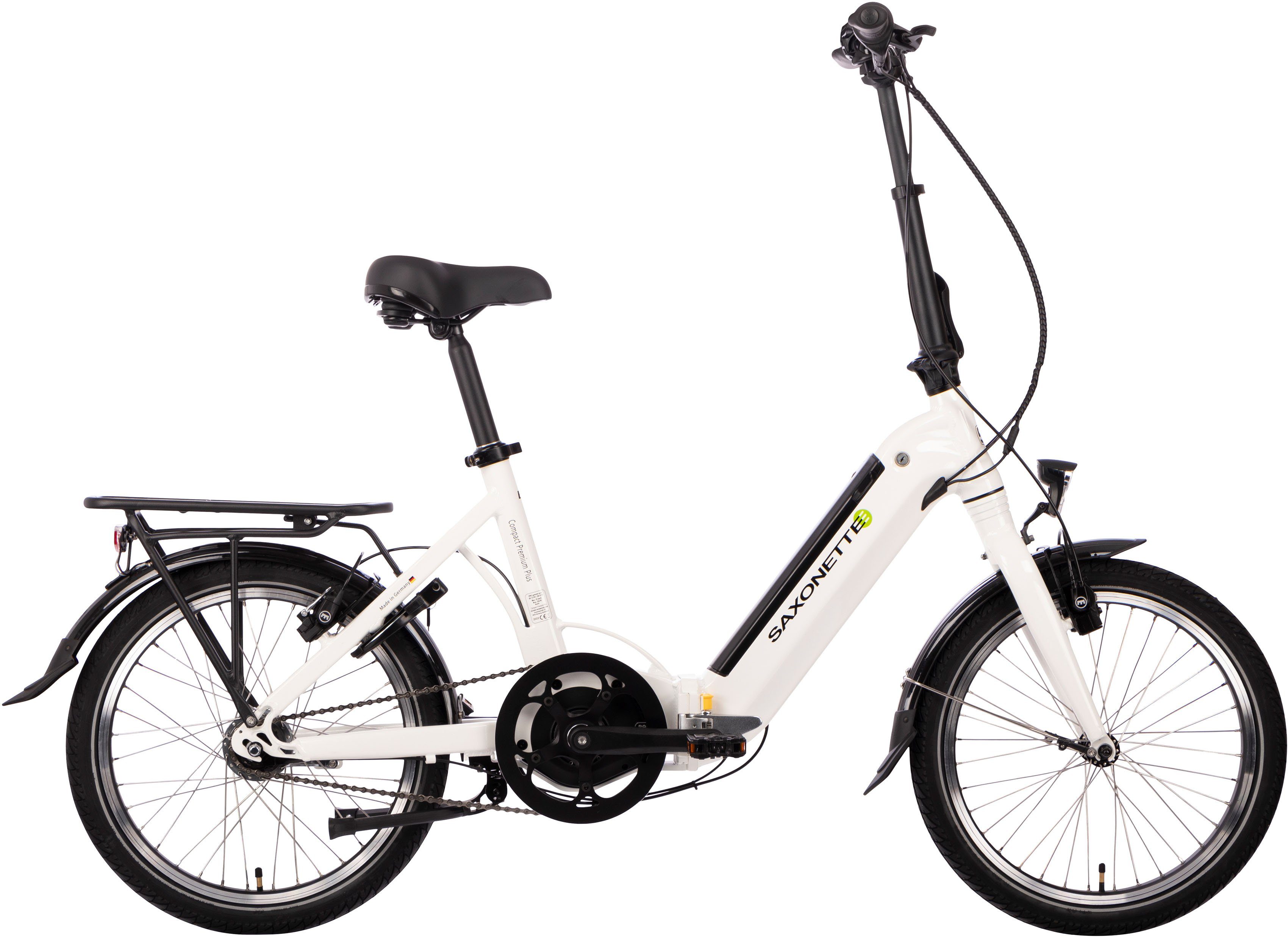 SAXONETTE E-Bike Compact Premium Plus, 7 Gang, Nabenschaltung, Mittelmotor,  360 Wh Akku, (mit Akku-Ladegerät), Akku im Rahmenrohr