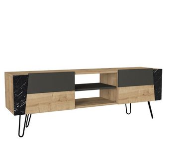 moebel17 Lowboard TV Lowboard Fanten mit Metallfüße Safir Marmor Ant, Die Maße betragen 150 x 52 x 36,8 cm (BxHxT)