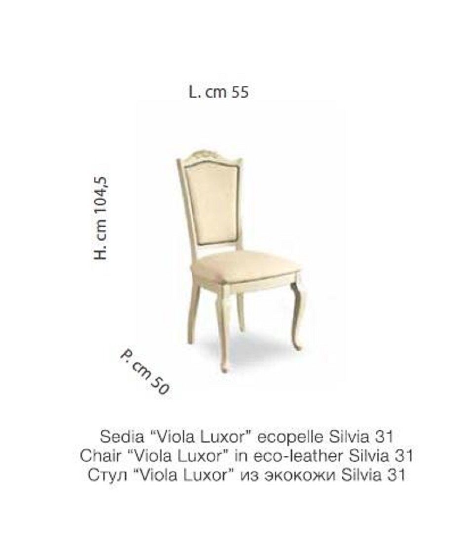 JVmoebel Stuhl Stuhl Echtholz Luxus Lehnstuhl Möbel Stühle Design Holz Italienische