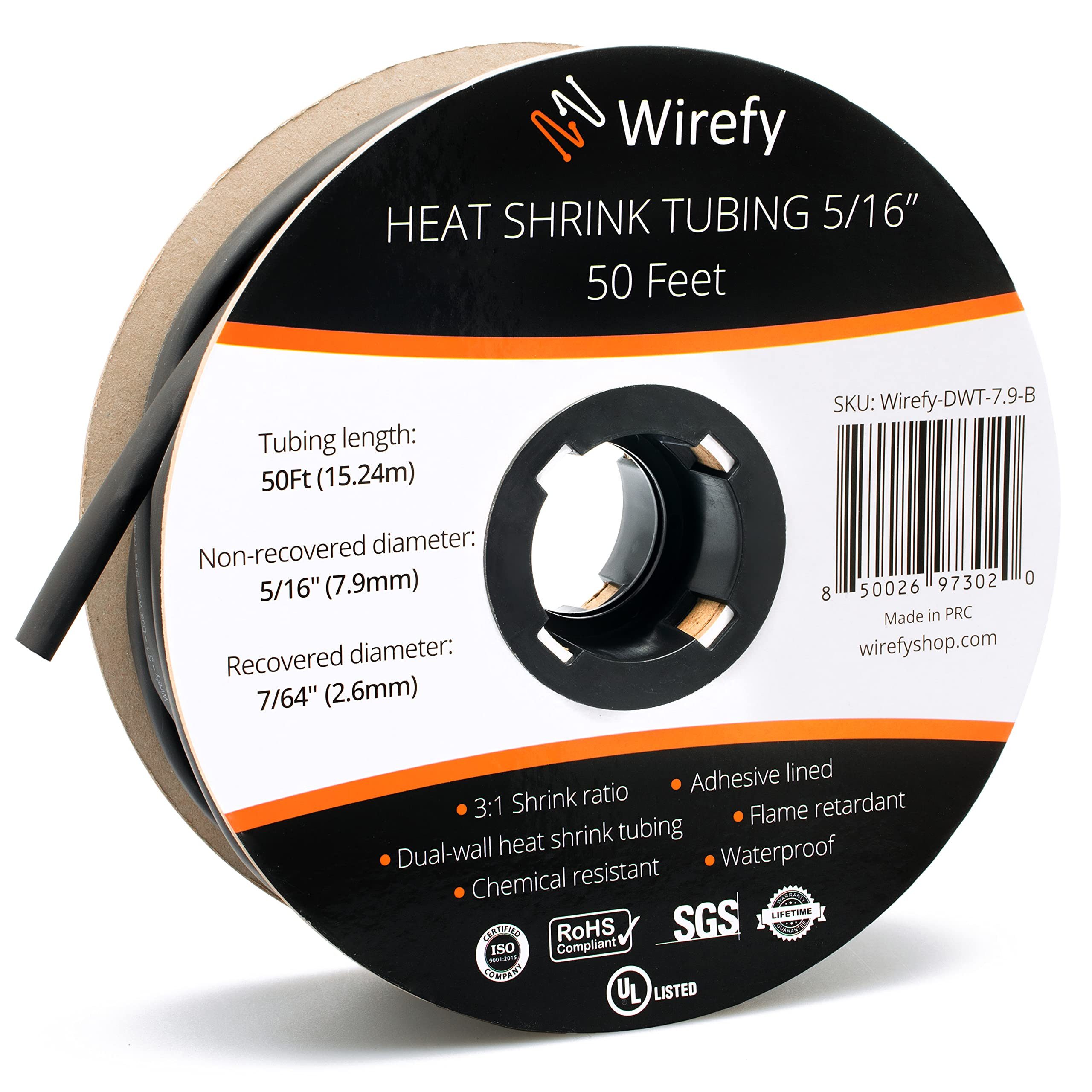 Wirefy Kabelverbinder-Sortiment Wirefy Schrumpfschlauch Metrware mit Kleber 15m - 3:1, 1-tlg.