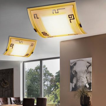 etc-shop LED Wandleuchte, Leuchtmittel inklusive, Warmweiß, 2er Set Wand Decken Lampen Arbeitszimmer Beleuchtung Glas
