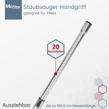 McFilter Teleskoprohr Saugrohr Rohr geeignet für Miele S381 und S711 Staubsauger, mit Anschluss Ø 35mm, Länge: ca. 61-103cm, mit Einrastsystem