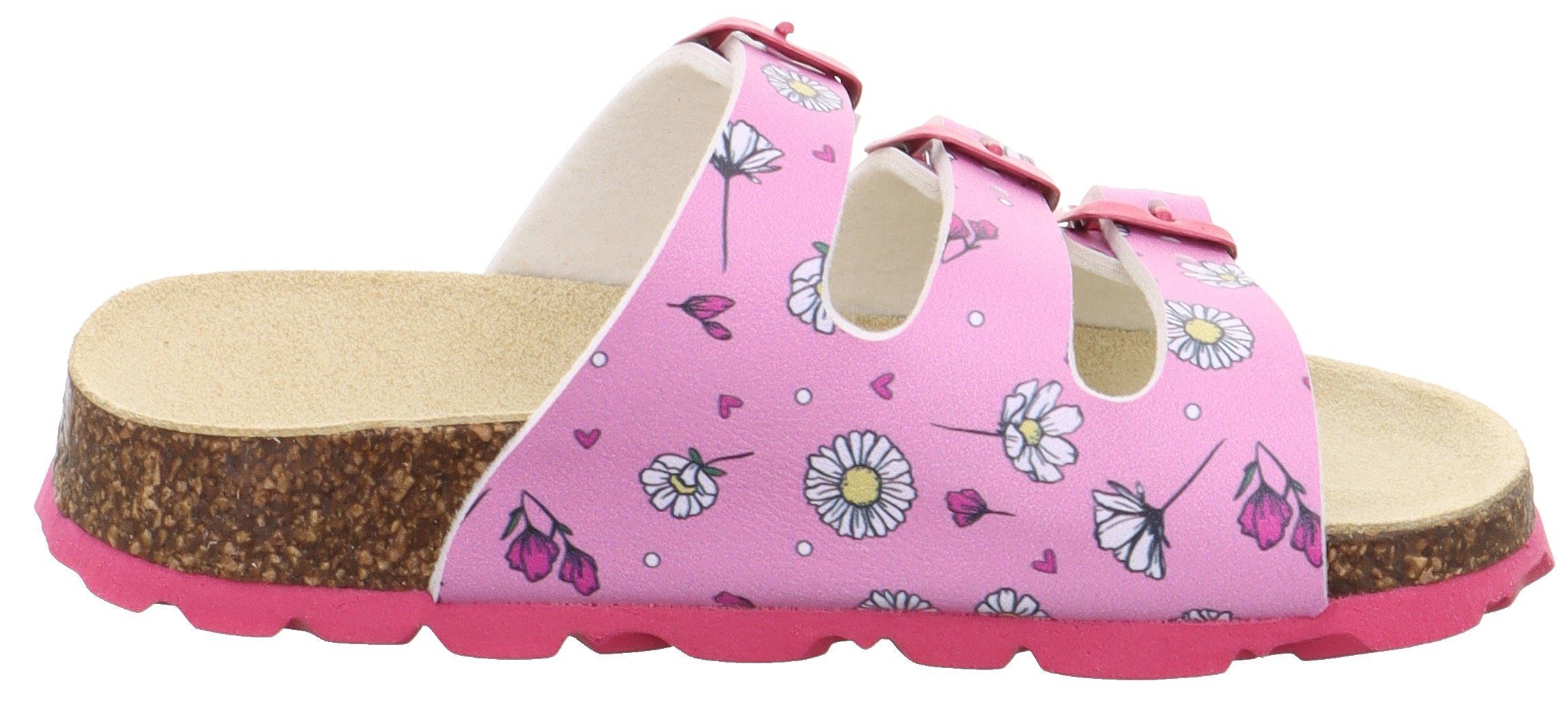Fußbettpantolette allover mit Print WMS: rosa-pink Superfit Hausschuh Mittel