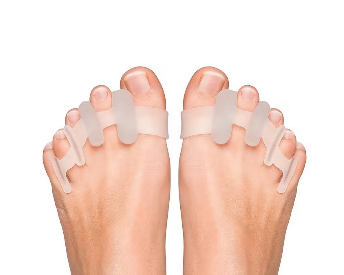 COOL-i ® Zehenkorrektor Zehenkorrektor – 2 Stk. weiche, BPA-freie Silikon-Zehentrenner, wiederverwendbar bei Hallux, Hammerzehen & überlappenden Zehen, Unisex
