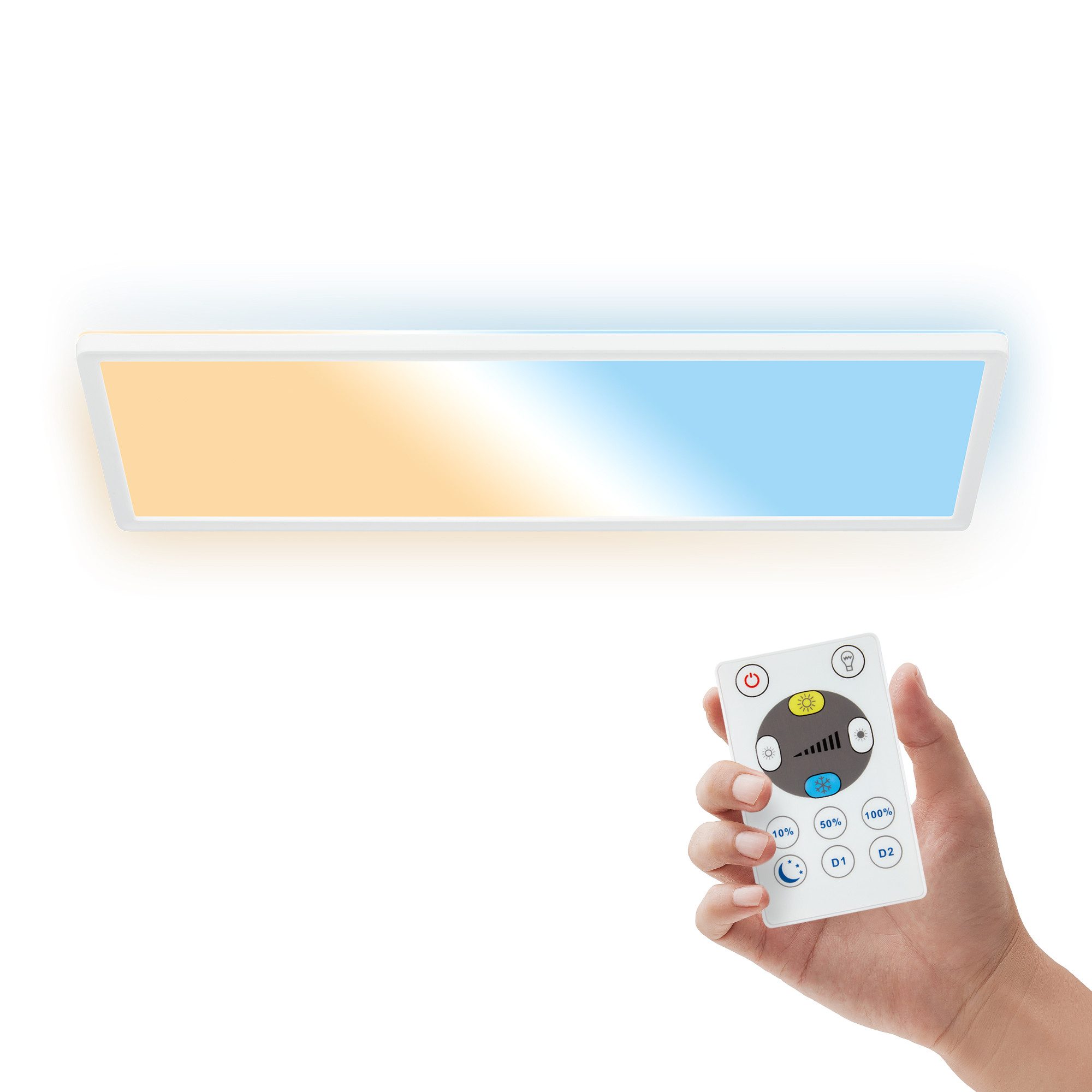 B.K.Licht LED Panel Deckenleuchte Wohnzimmer Flach Fernbedienung CCT Dimmbar IP44, LED fest integriert, CCT-Farbtemperatursteuerung, Badlampe, Badezimmer, Küche, Wohnzimmer