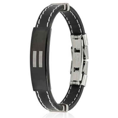 BUNGSA Armband Armband Gleichheitszeichen schwarz aus Gummi Unisex (1 Armband, 1-tlg), Bracelet Armschmuck