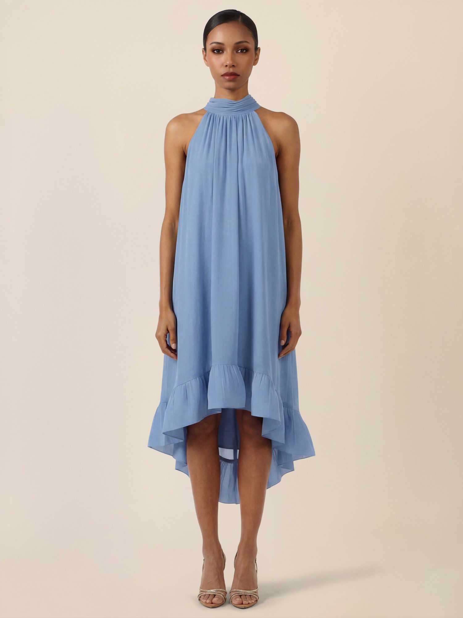Apart Chiffonkleid mit Volantsaum