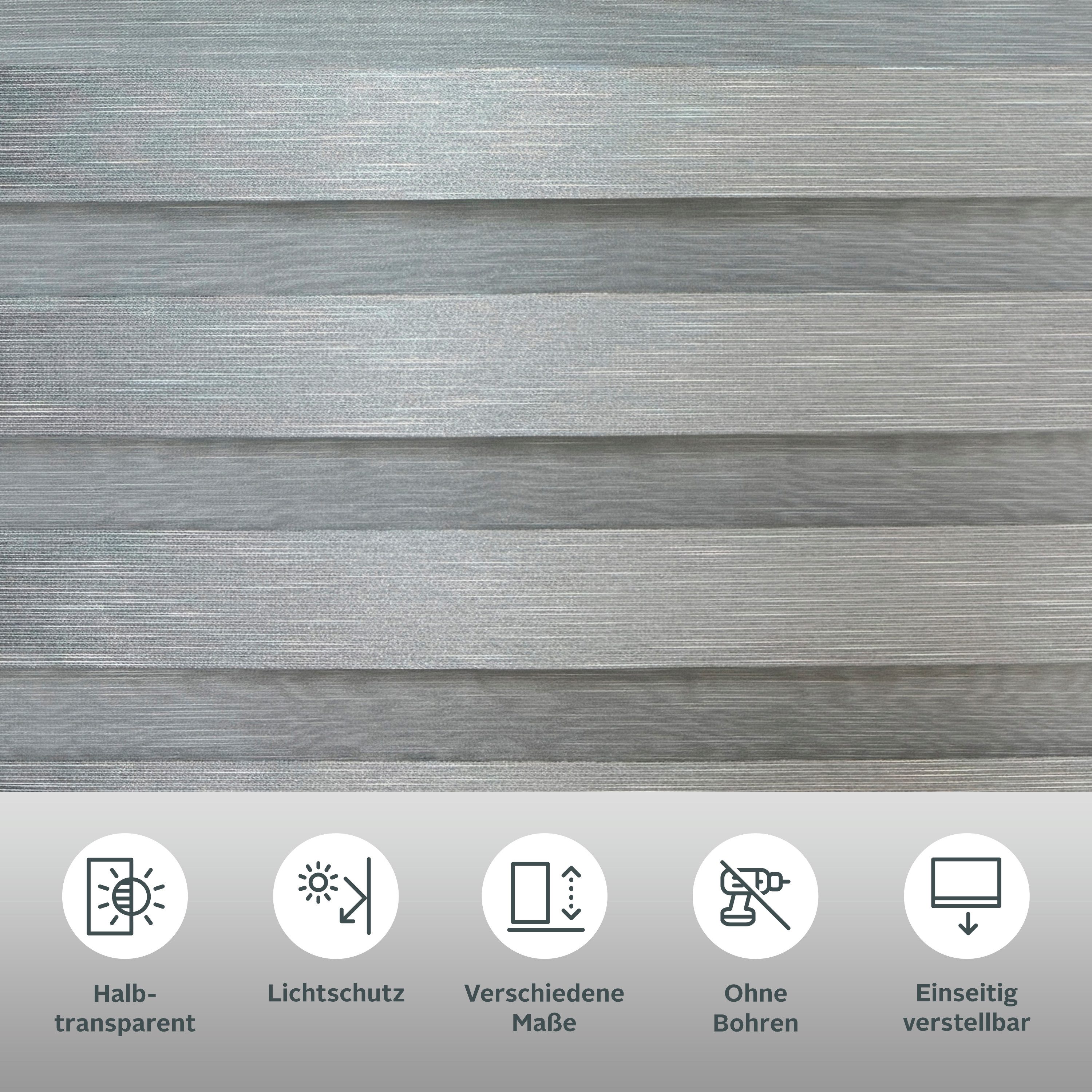 Doppelrollo LEVIN, Bruno Banani, Lichtschutz, ohne Bohren, freihängend, Klemmfix, NEUHEIT!