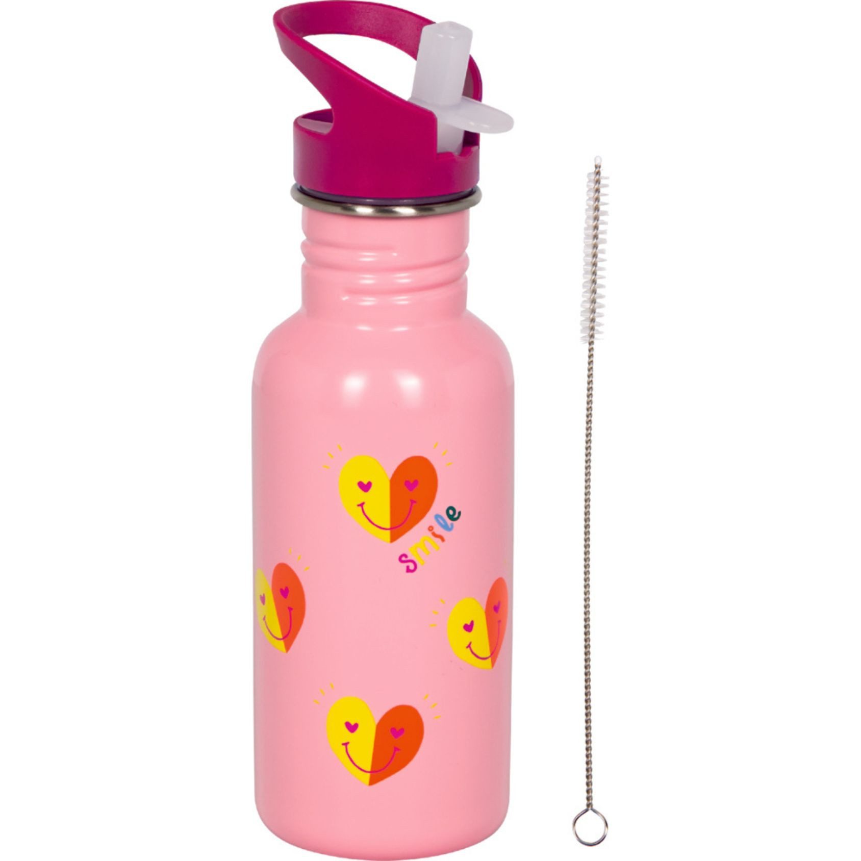 Trinkflasche Edelstahlflasche Herz - Kleine Freunde (ca. 0,5 l) + Reinigungsbürste