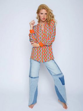 Emily Van Den Bergh Schlupfbluse Shirtbluse Orange Waves