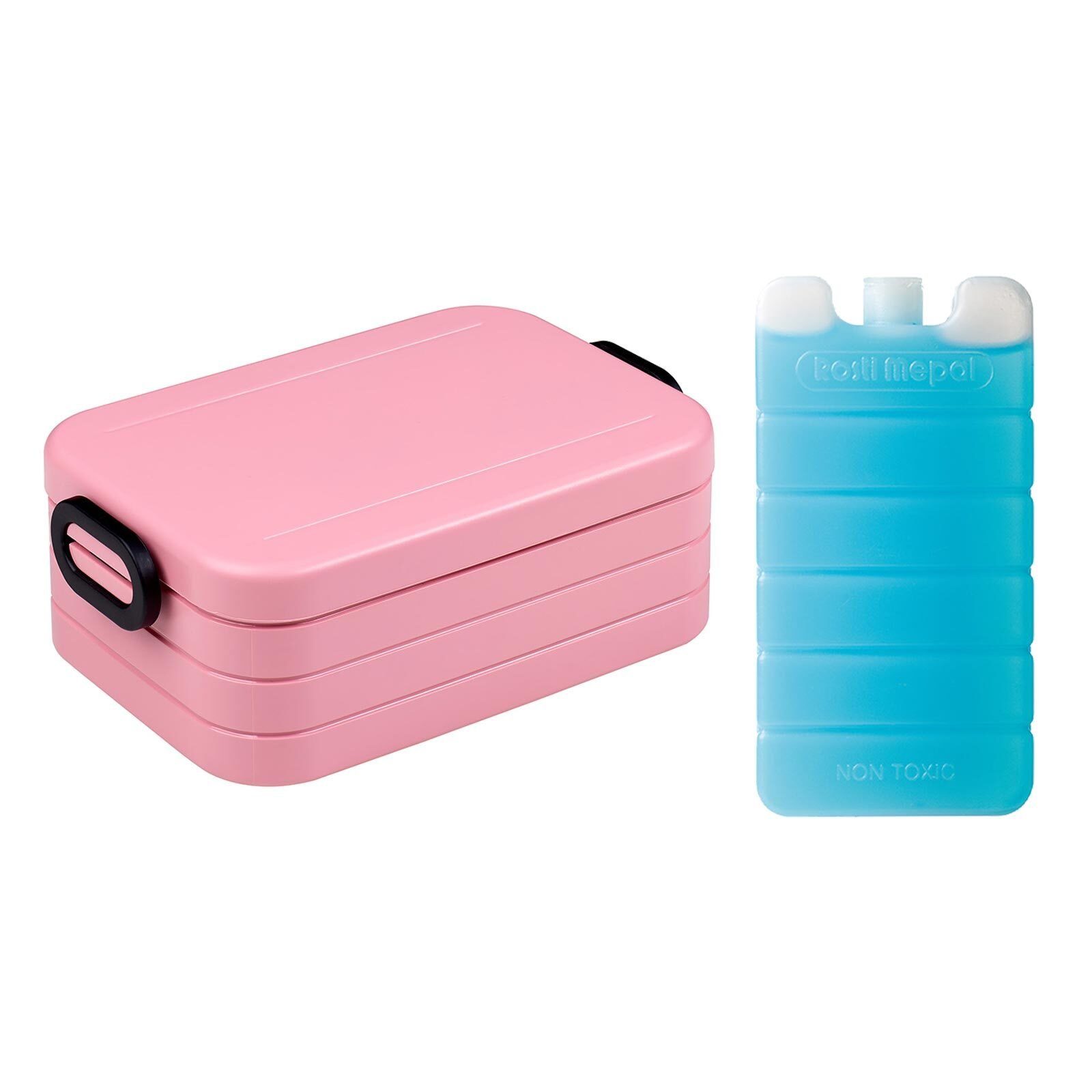 Mepal Lunchbox Take A Break (2-tlg), Nordic Pink + Set, Material-Mix, Spülmaschinengeeignet Kühlakku 2er Lunchbox