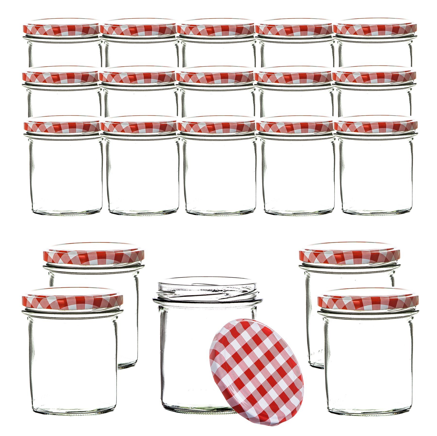 BigDean Einmachglas 350ml Sturzglas Made in Germany Marmeladengläser mit Schraub-Deckel, Glas, (24-tlg), Einweck Glas