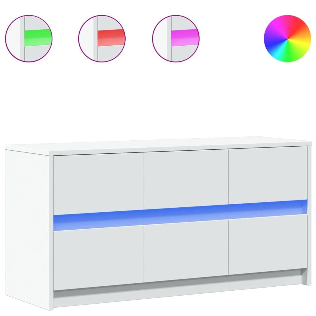 vidaXL Schrankmodule TV-Schrank mit LED-Beleuchtung Weiß günstig online kaufen