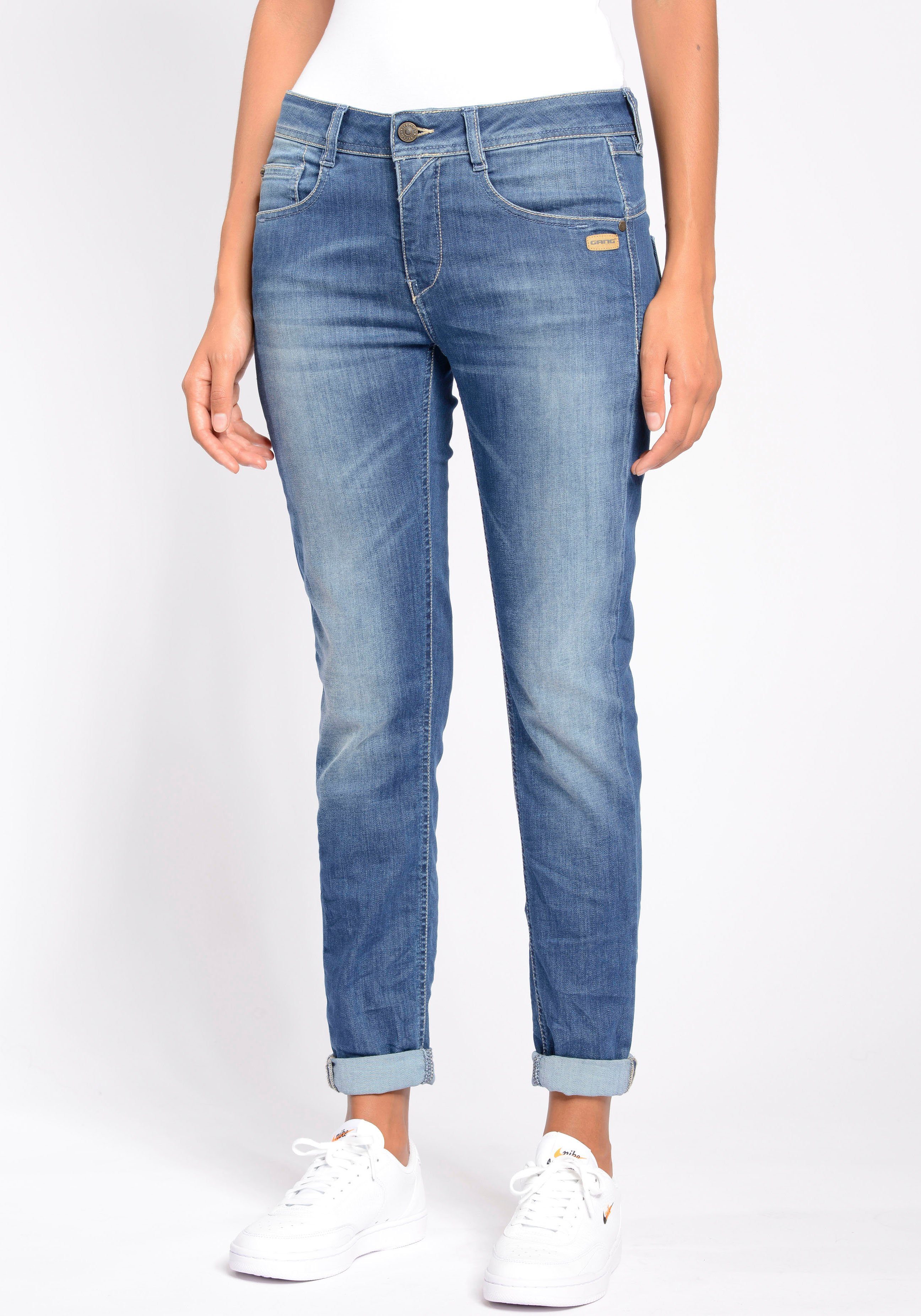 Relaxed Fit 94Amelie used blue Used-Effekten Relax-fit-Jeans mit GANG