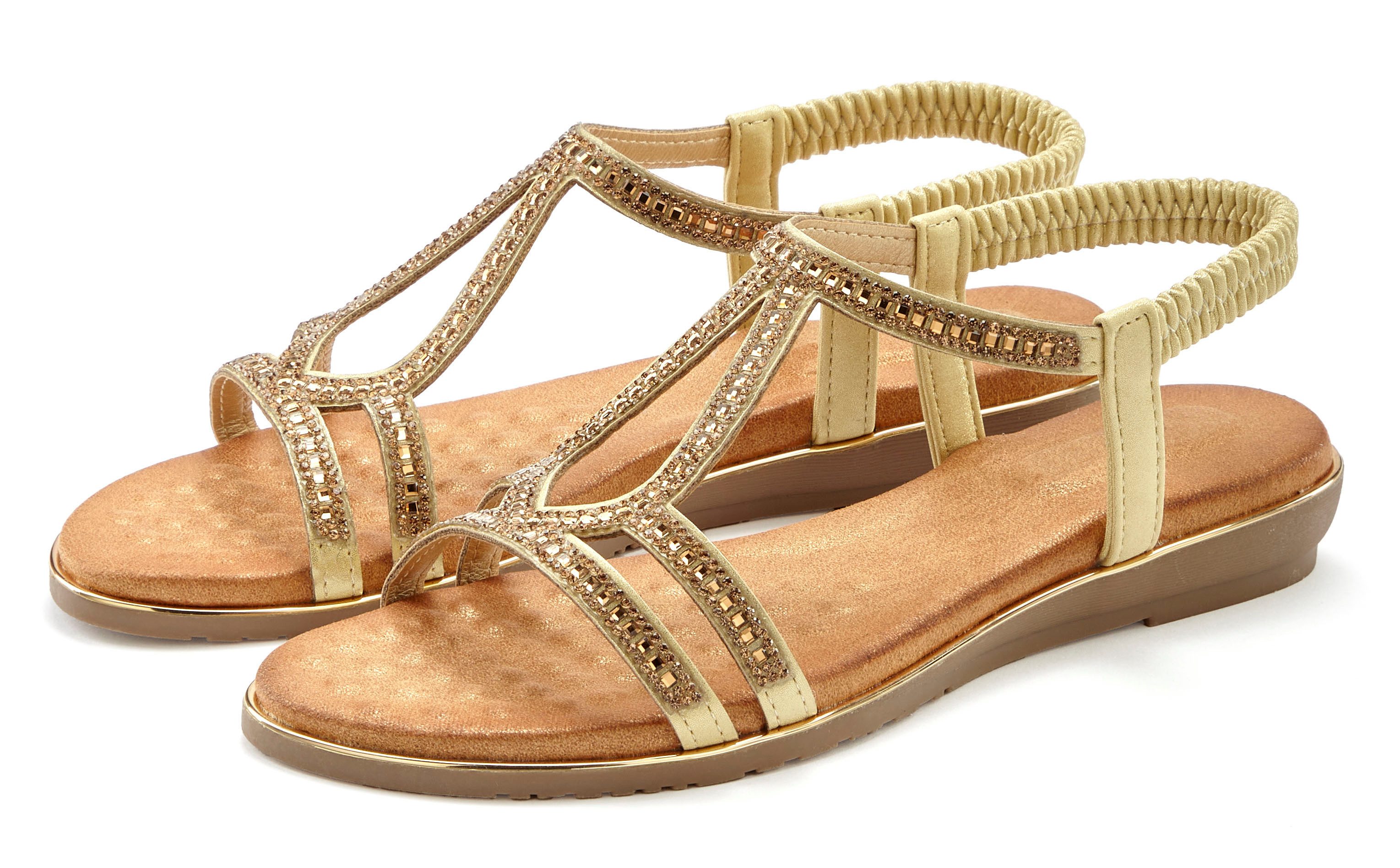 Vivance Sandalette, Sommerschuh, Sandale mit Glitzer Verzierungen und elast günstig online kaufen