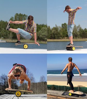 RollerBone Balanceboard RollerBone PRO Set inkl. Balance-Board Holz Balance-Kissen Unterlage