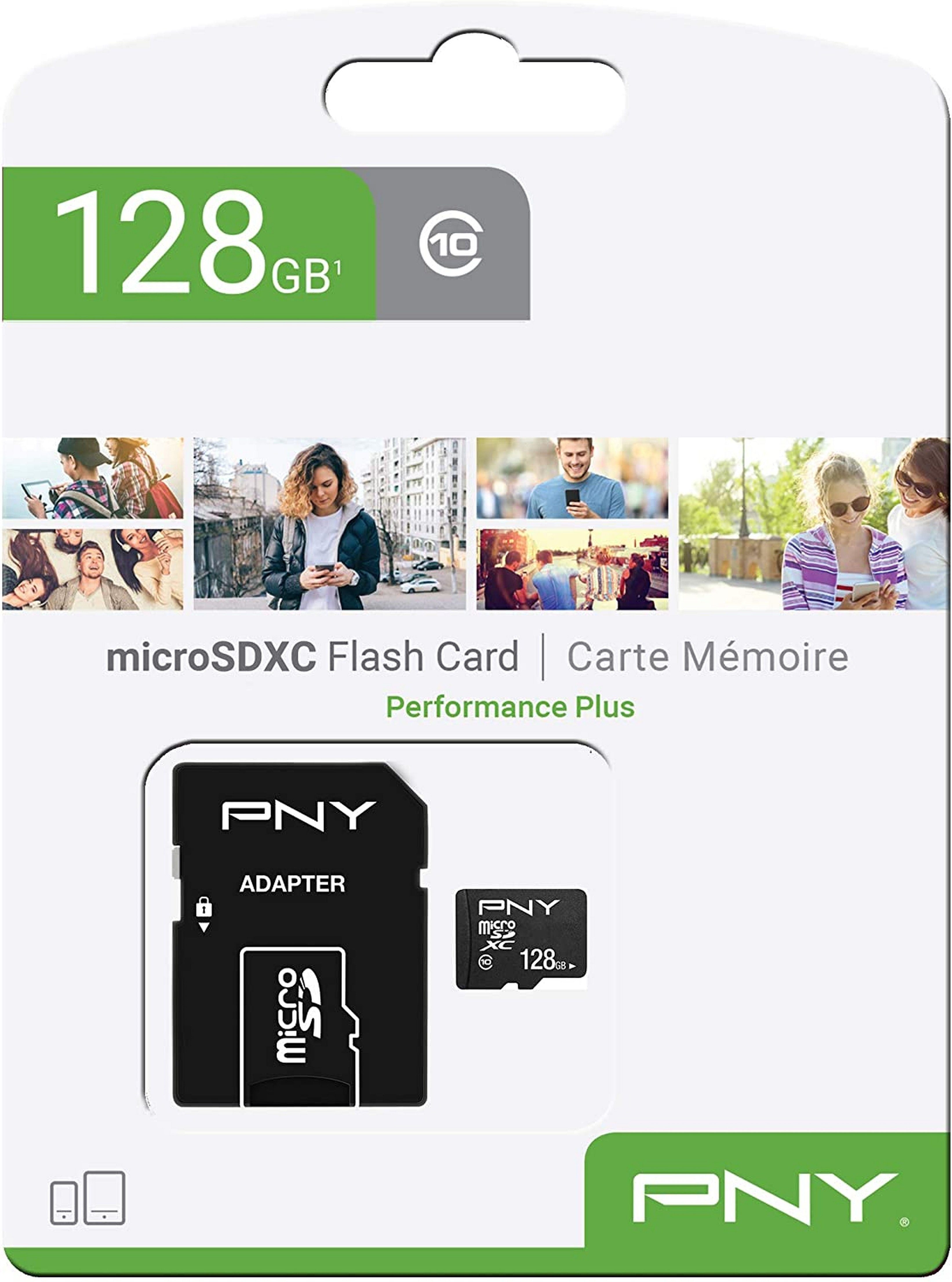 Image of PNY Performance Plus 128 GB microSDXC Speicherkarte (C10) Schwarz