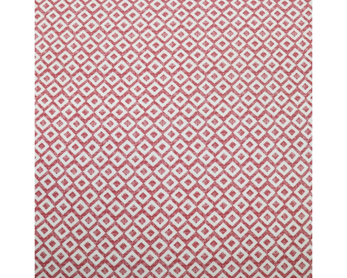 Thumbnail - Stoff Dekostoff Leinenoptik THERESA Raute rot beige