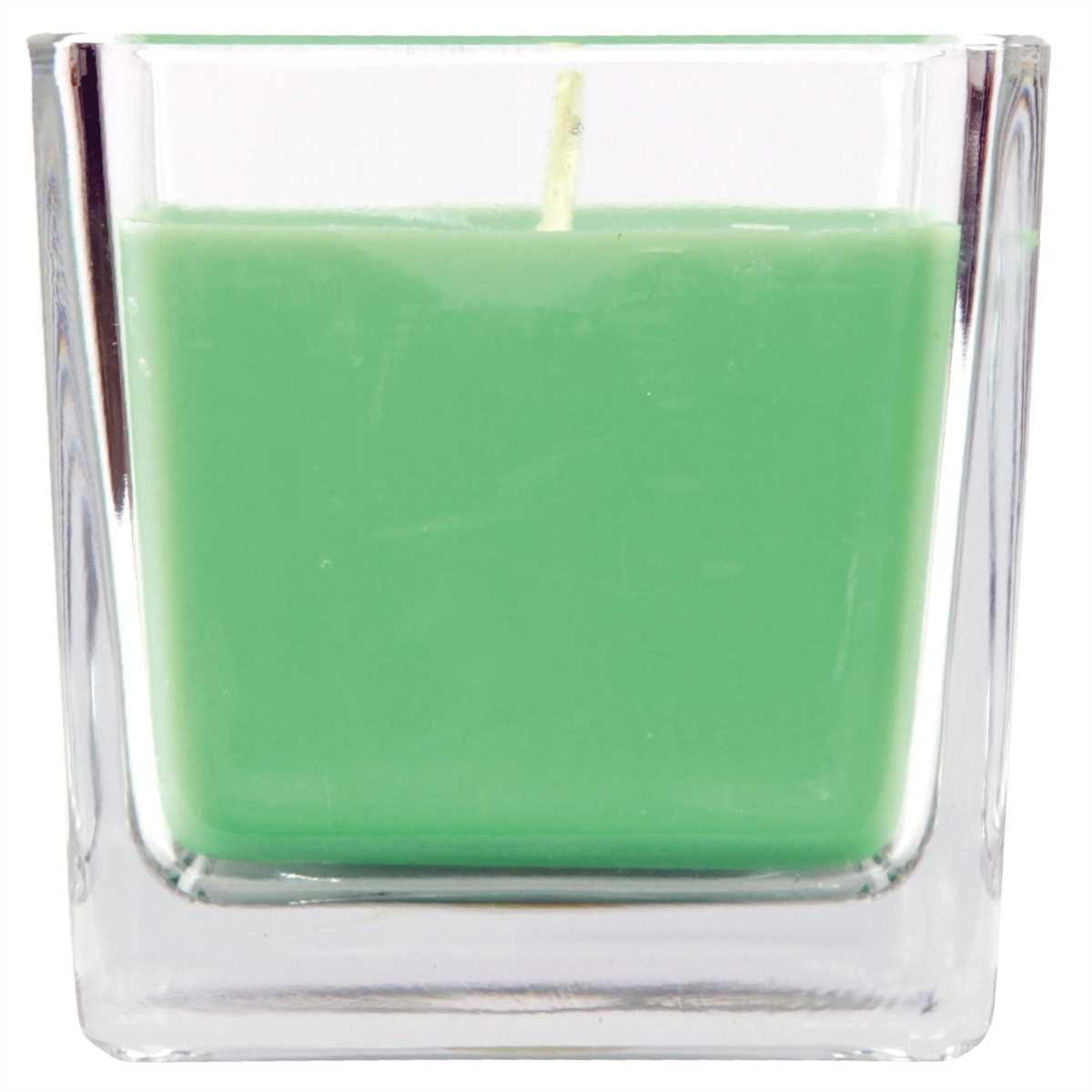 HS Candle Duftkerze (Dekokerze, 1-tlg), Kerze im Glas, "Viereck" mit ca. 40-50 Std. Brenndauer