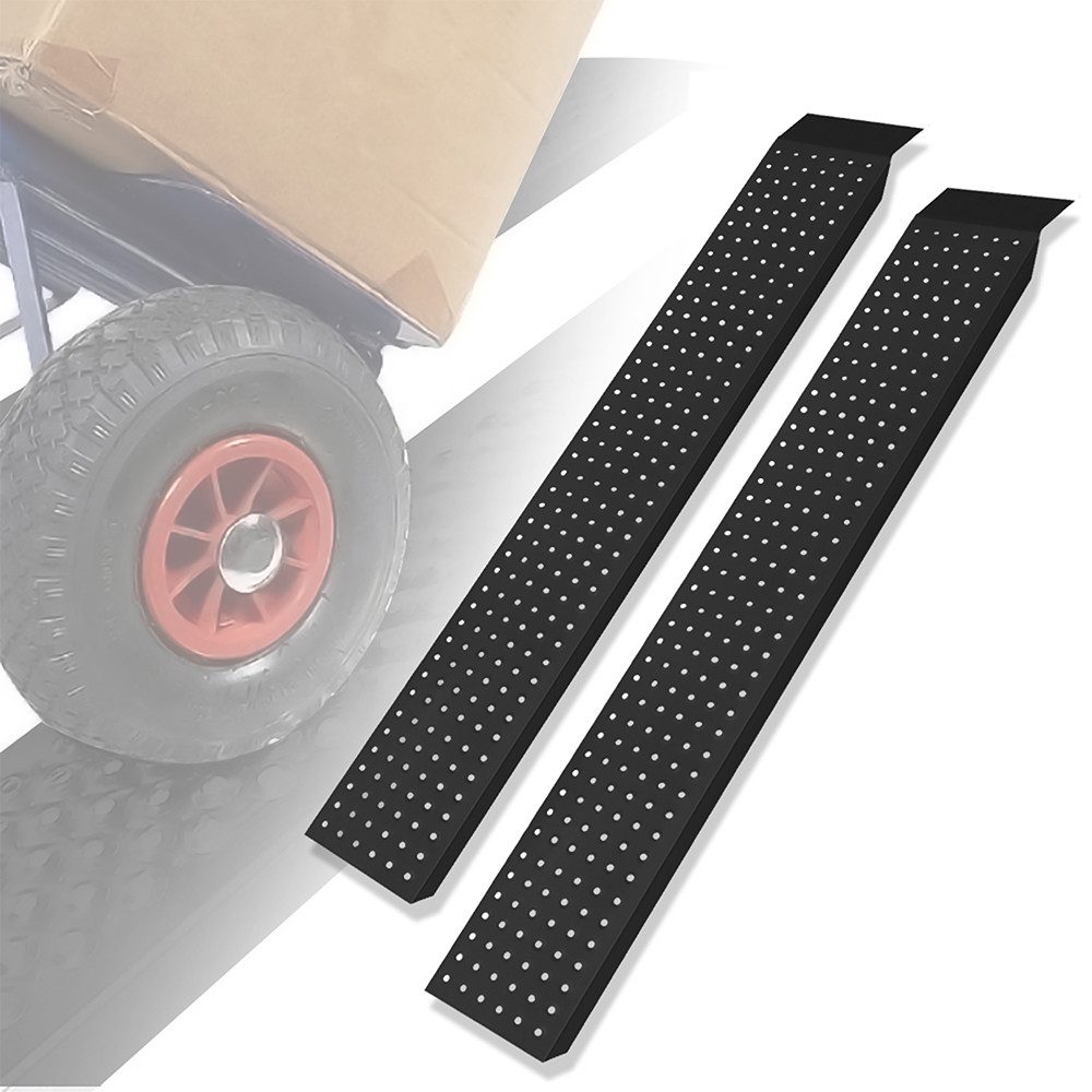 FIVMEN Auffahrrampe Laderampe Verladerampe 2 x Rollstuhlrampe Stahl Motorradrampe Rampe (135cm / 160cm), für PKW, Anhänger, Treppe, Fahrrad Max 400 kg