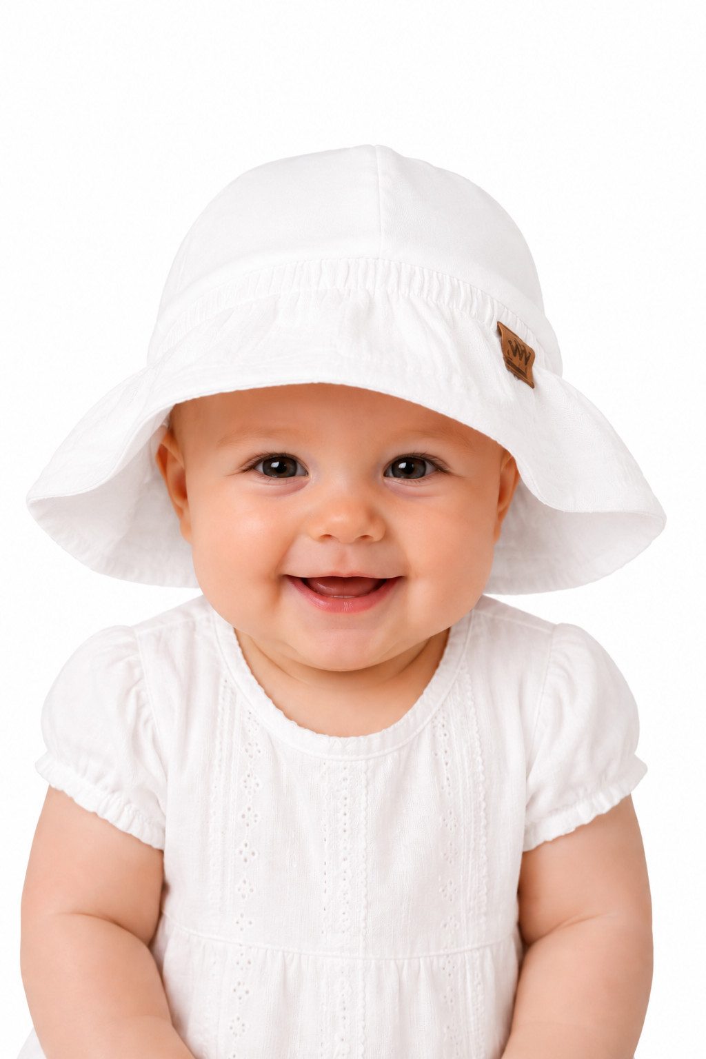 La Bortini Fischerhut Baby Mütze Sommermütze für Neugeborene (aus Musselin und Interlock, für Mädchen) aus Baumwolle, 32 bis 52cm