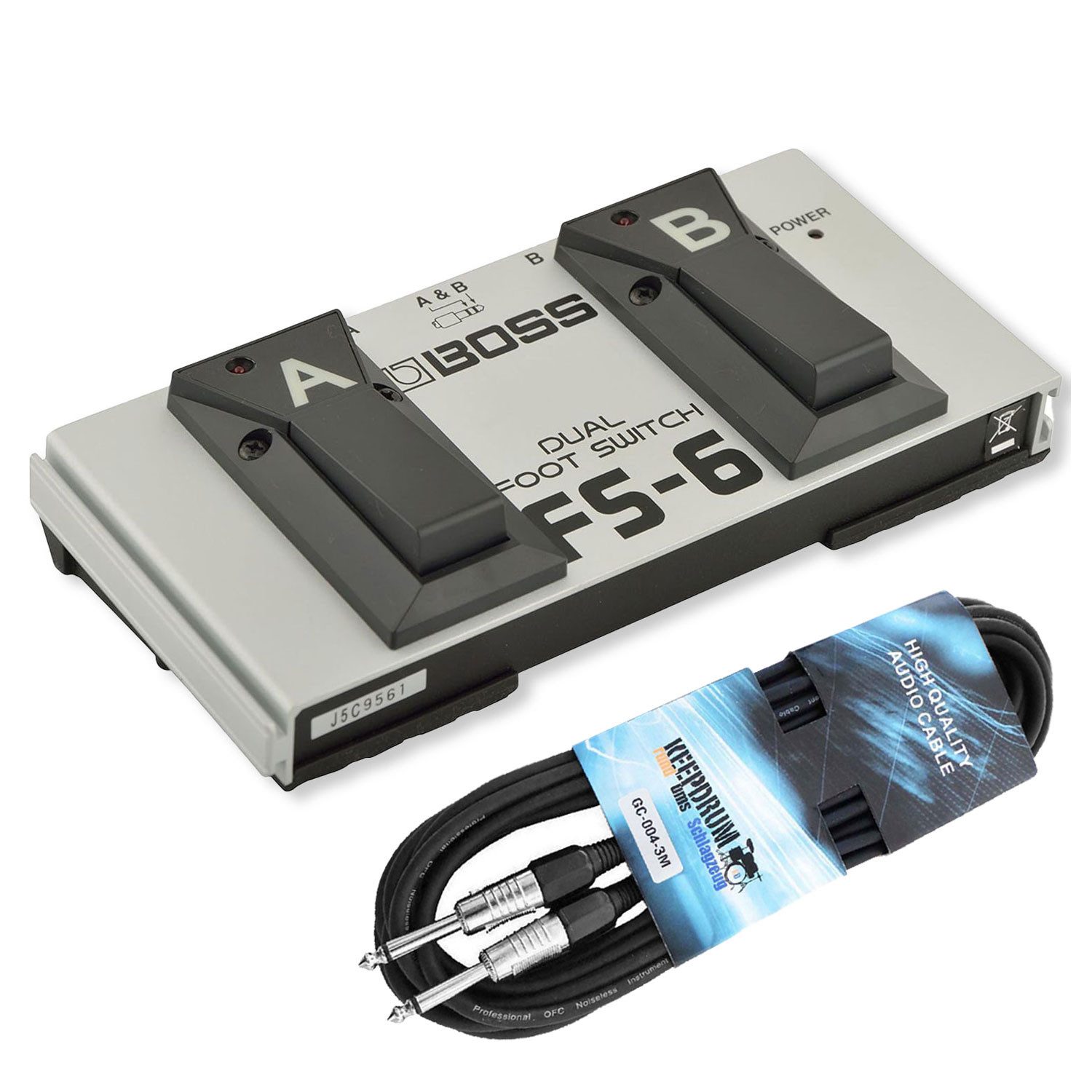 Boss by Roland Boss Doppelfußschalter FS-6 mit Klinkenkabel Digitales Aufnahmegerät (Vorteils-Set mit Klinkenkabel)
