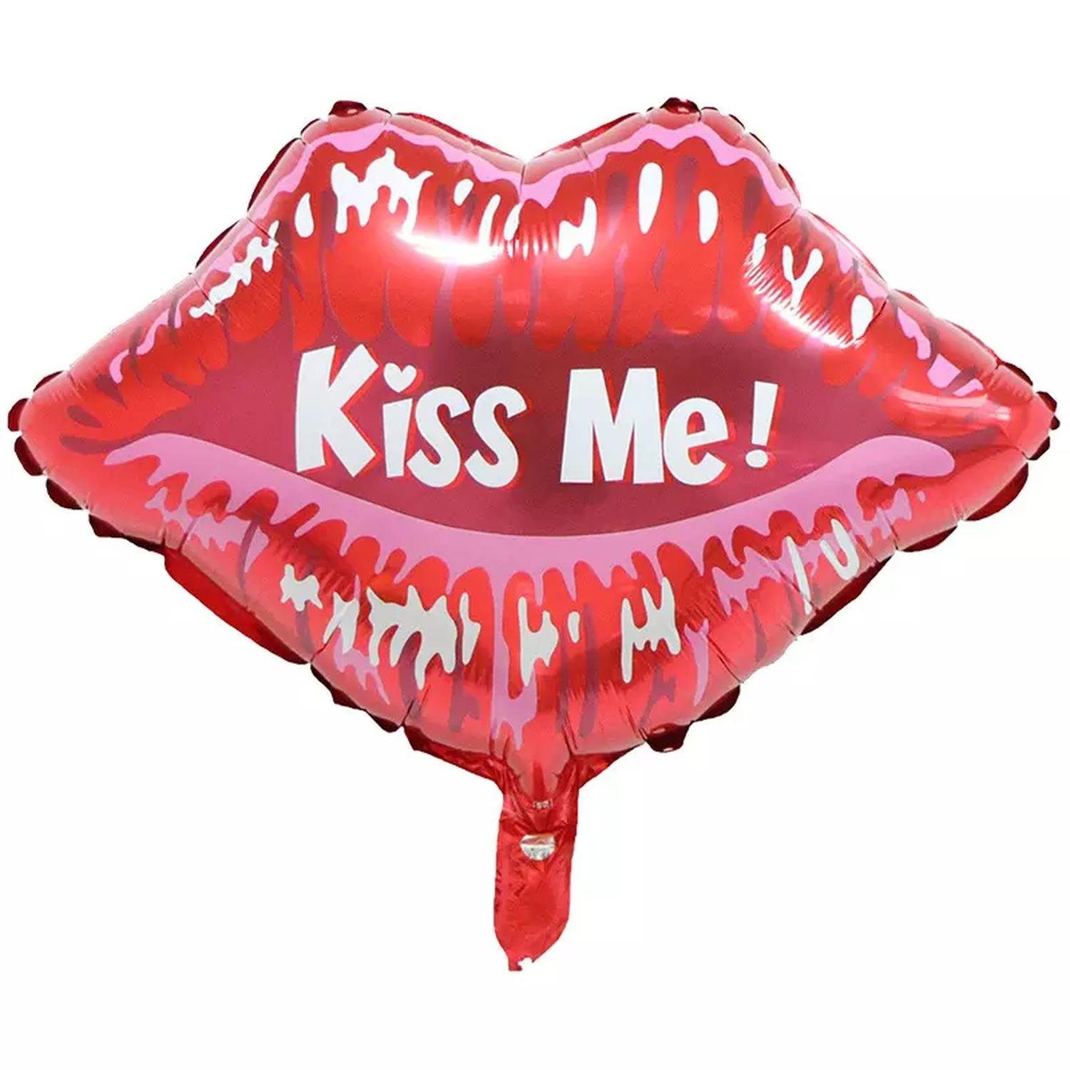 Kopper-24 Folienballon Folienballon Lippen, Kiss Me! rot, ca. 58 x 51 cm