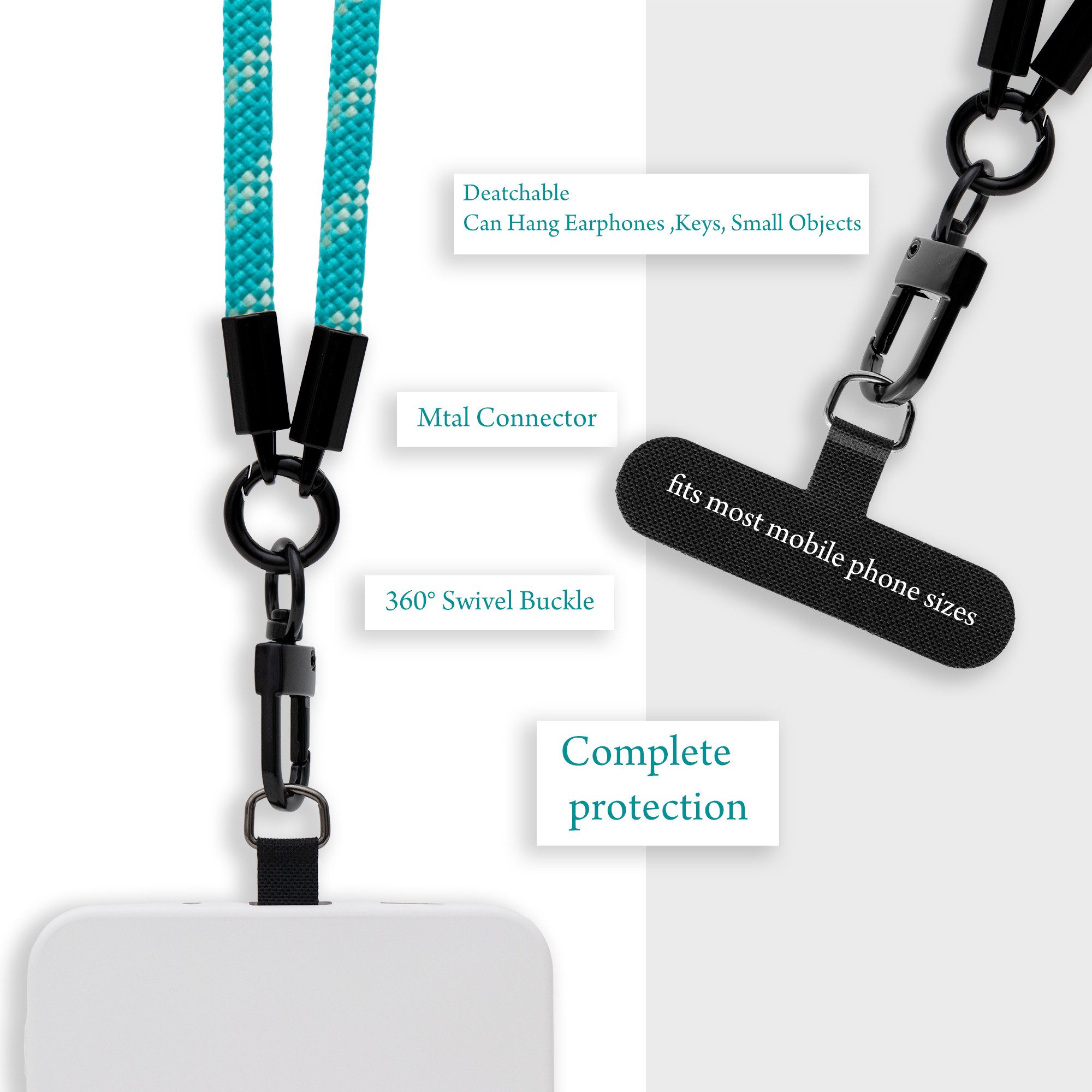 Cadorabo Handykette für Motorola EDGE 20 Kette Motorola EDGE 20, Handykette für Schutzhülle mit verstellbarem Kordelband Necklace