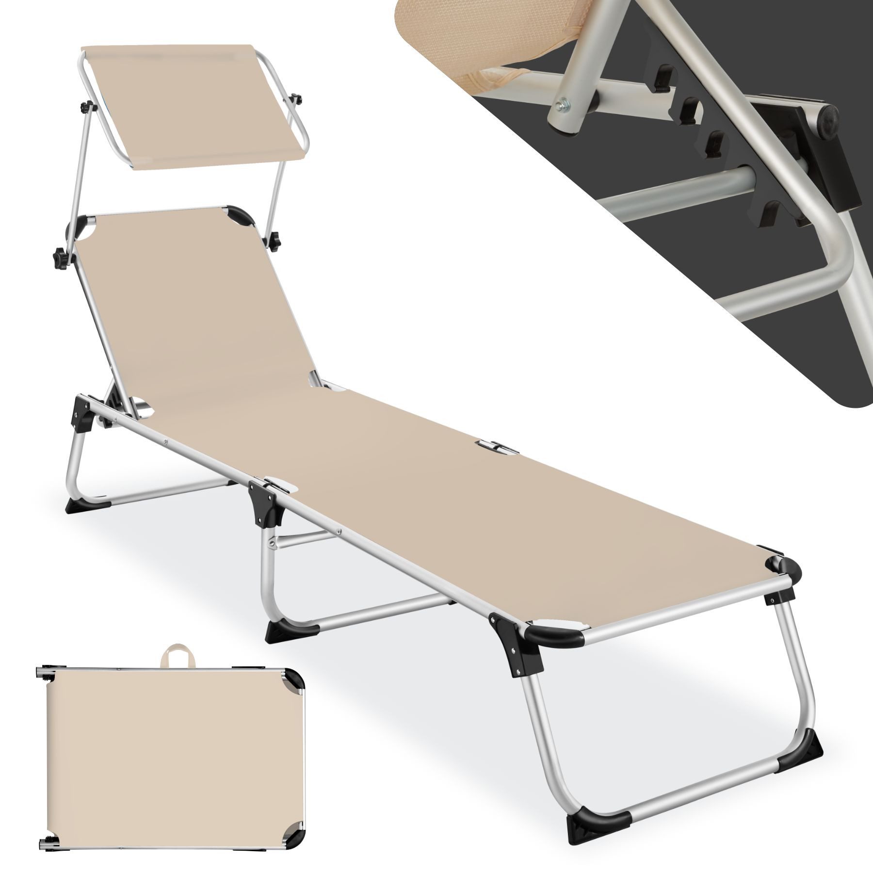 tectake Gartenliege Sonnenliege, 1 St., Klappbare günstig online kaufen