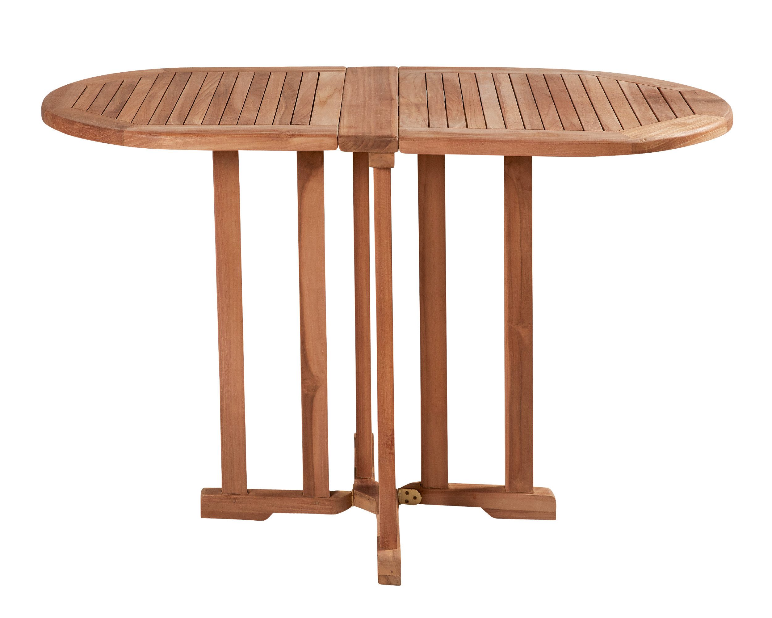 LC Garden Gartentisch Riva Teak Klapptisch oval 60/120x60x75cm klappbar