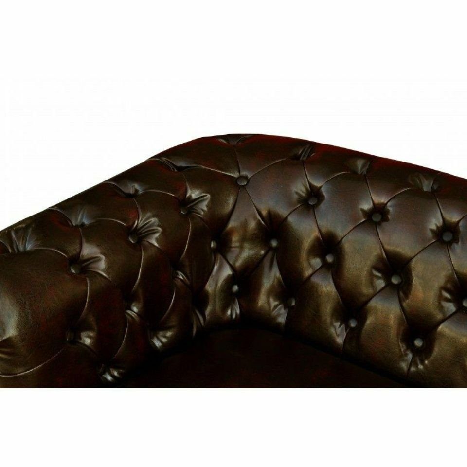 2-Sitzer Sofa Couch JVmoebel Luxus Made Klassisches Europe Design Neu, Brauner Sofa in Chesterfield