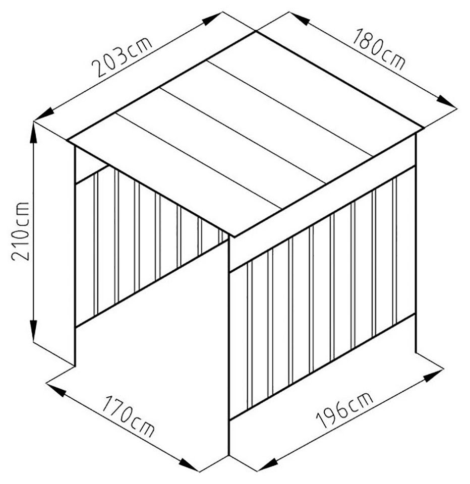 WESTMANN Kaminholzregal, BxTxH:180x200x210 cm, anthrazit, auch als Fahrrad- oder Rauchunterstand